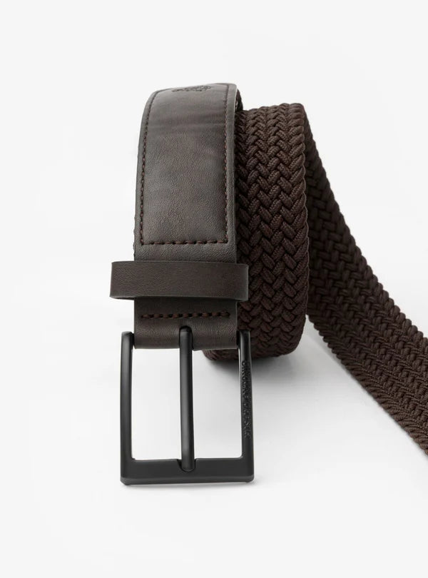 CINTURA INTRECCIATA ELASTICA CON DETTAGLIO IN PELLE - ANTONIO FUSARO