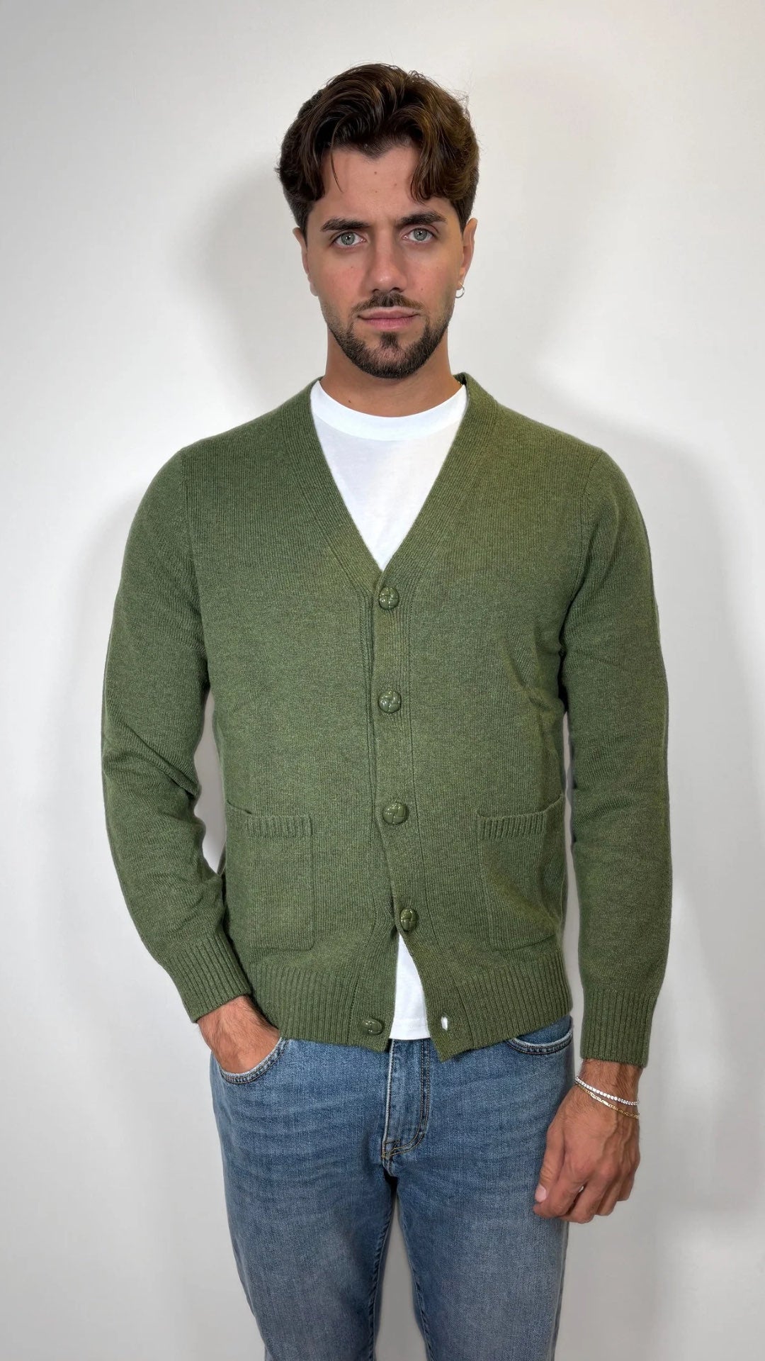CARDIGAN UOMO IN MISTO LANA CON BOTTONI - ANTONIO FUSARO