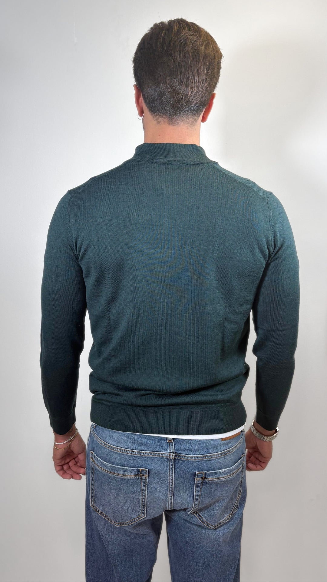 LUPETTO MEZZA ZIP IN LANA MERINOS - OFFICINA FILATI