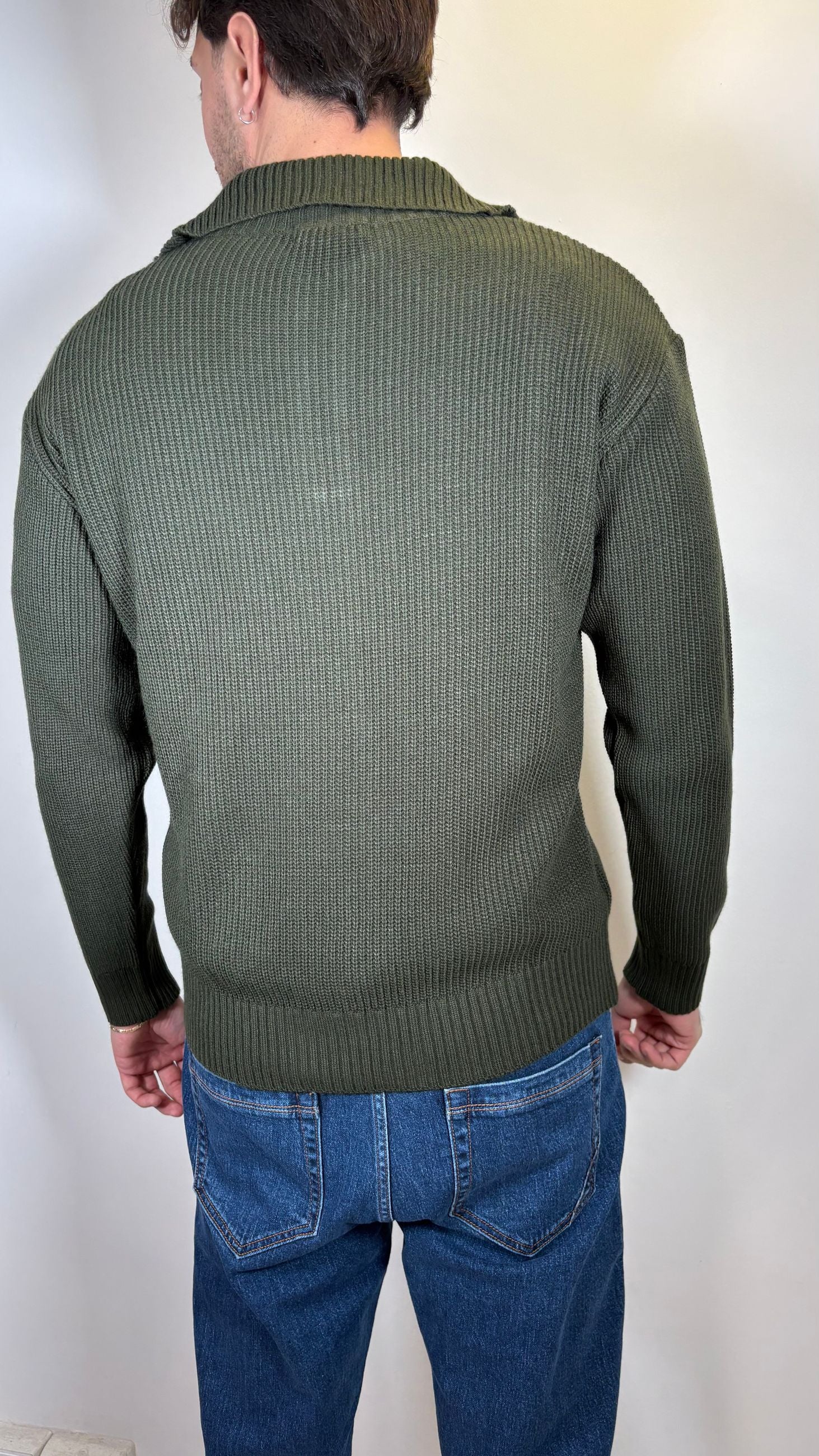 MAGLIONE MEZZA ZIP VERDE- ALESSANDRO GILLES