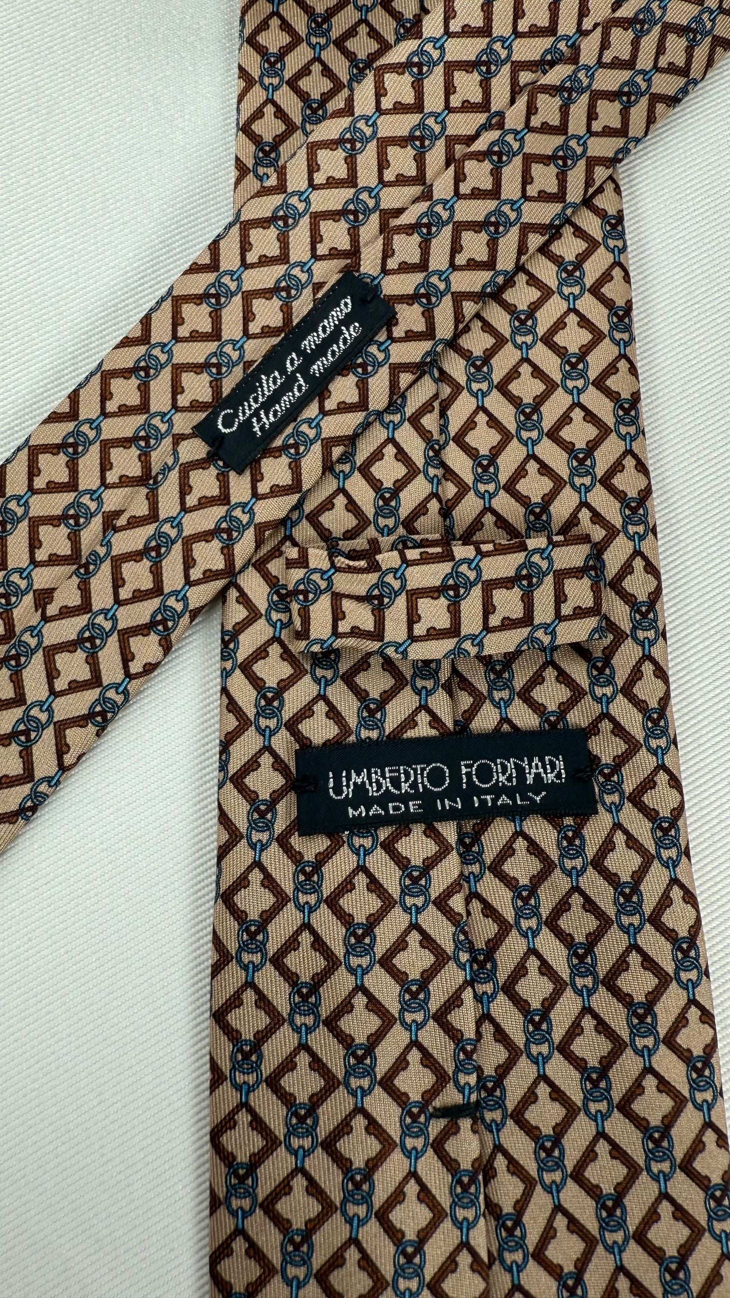 CRAVATTA SARTORIALE IN SETA BEIGE- UMBERTO FORNARI
