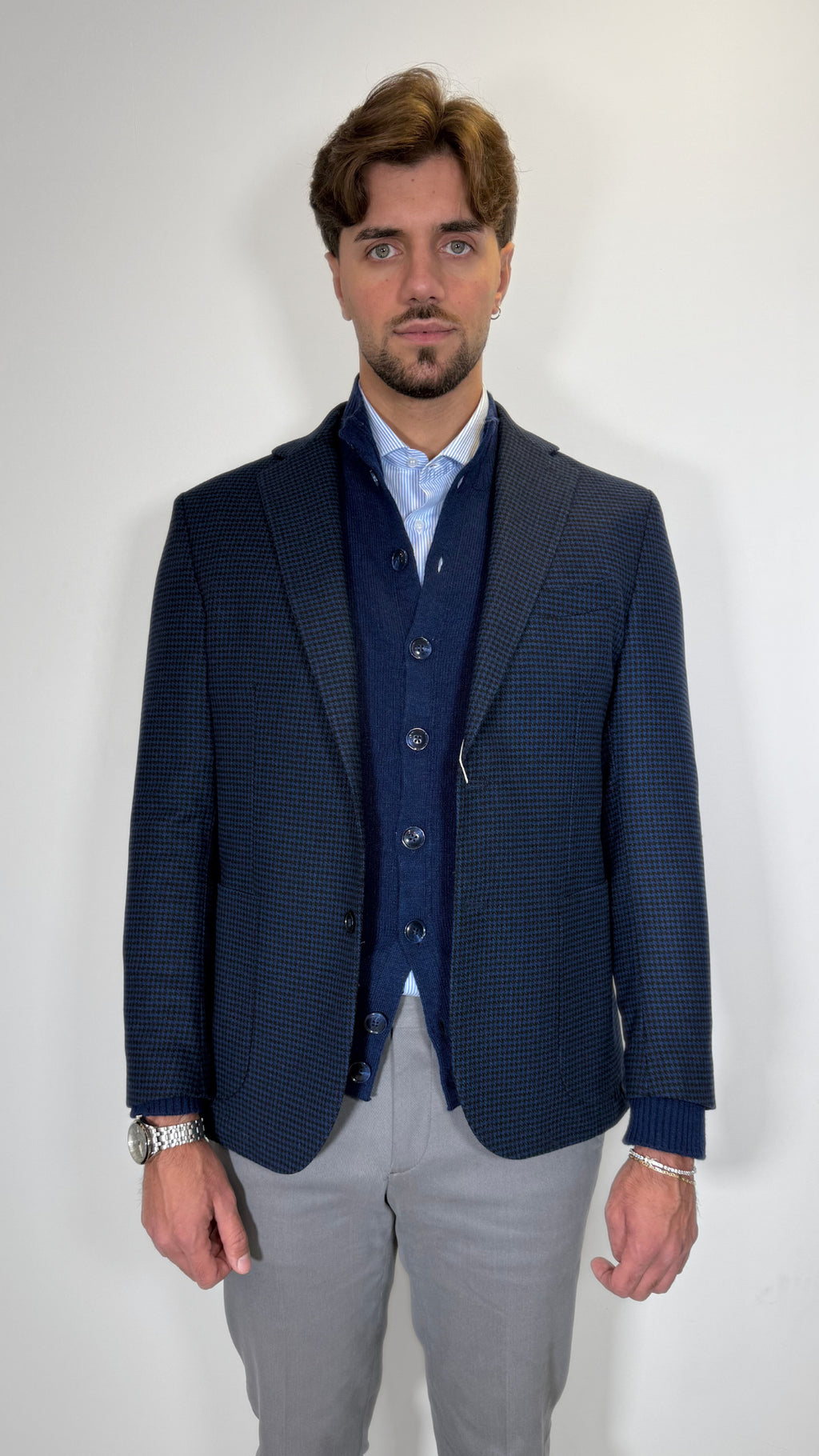 GIACCA IN LANA PIE DE POUL - ANTONIO FUSARO