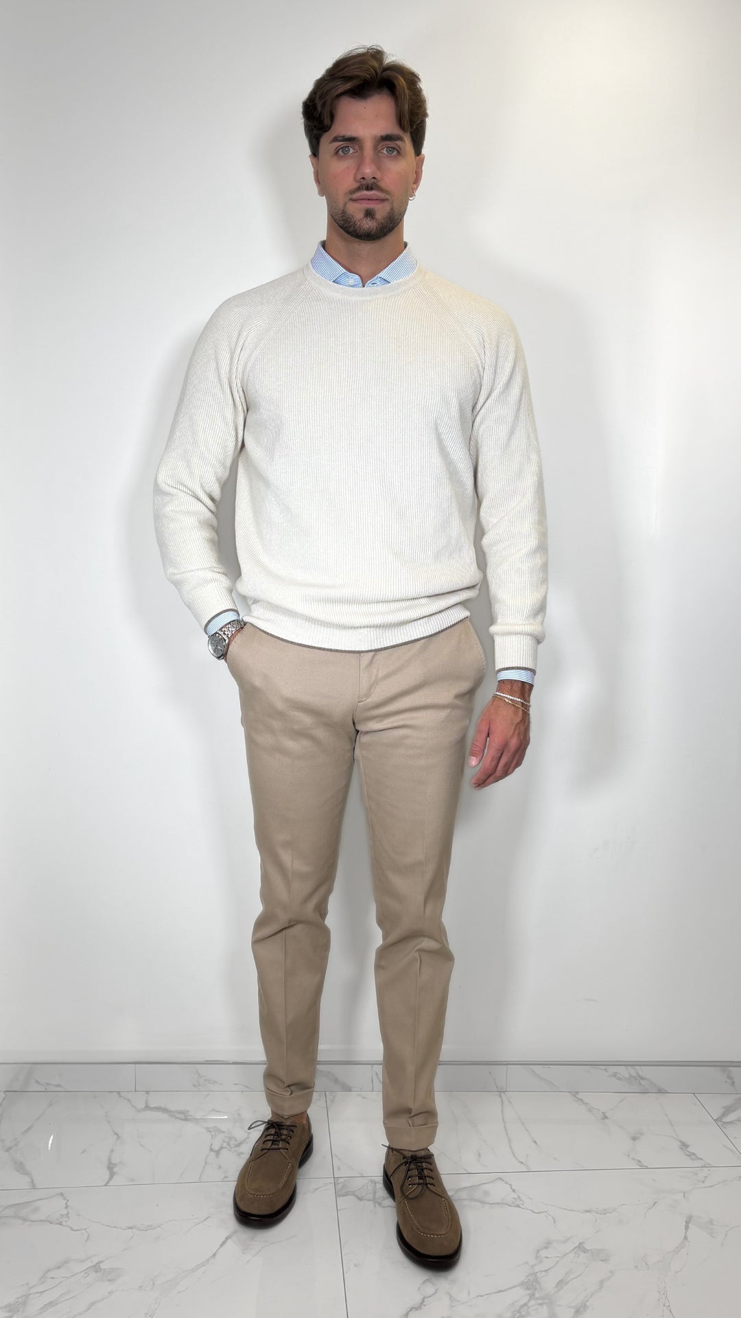 PANTALONE IN TWILL DI COTONE - ANTONIO FUSARO