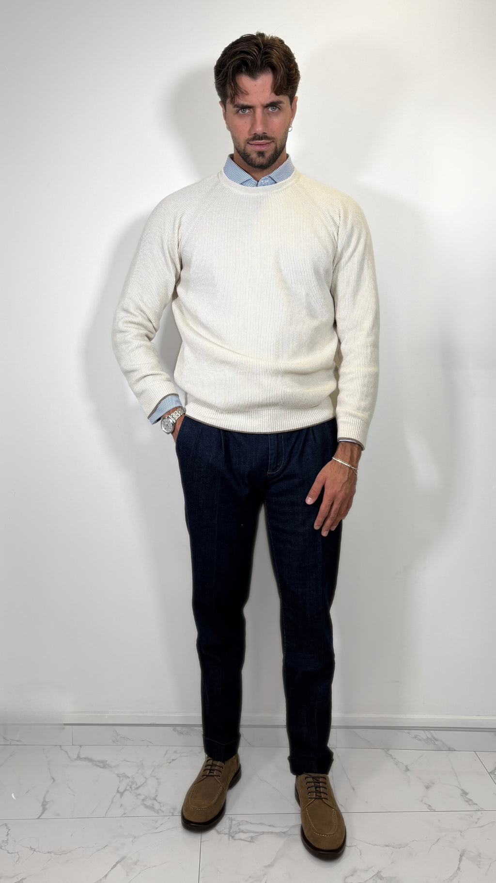 MAGLIA COSTA INGLESE CASHMERE BLAND - ANTONIO FUSARO