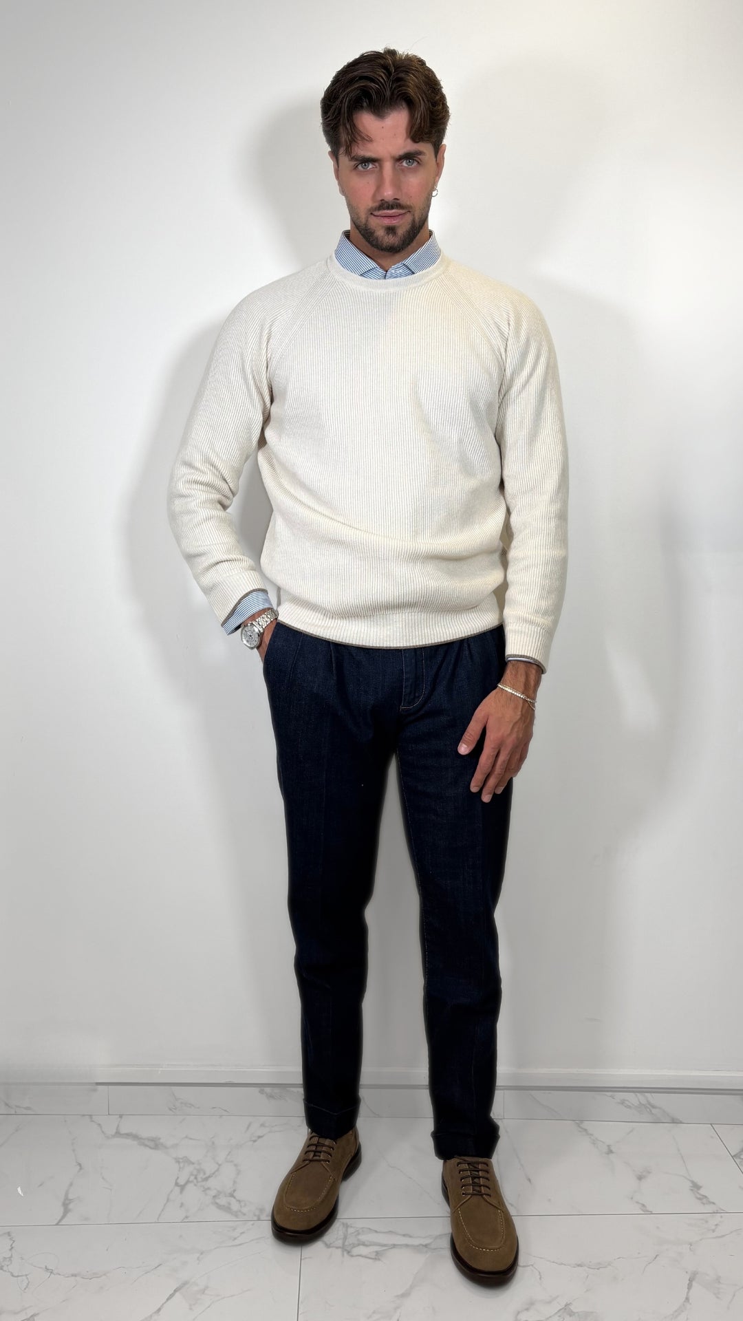 MAGLIA COSTA INGLESE CASHMERE BLAND - ANTONIO FUSARO