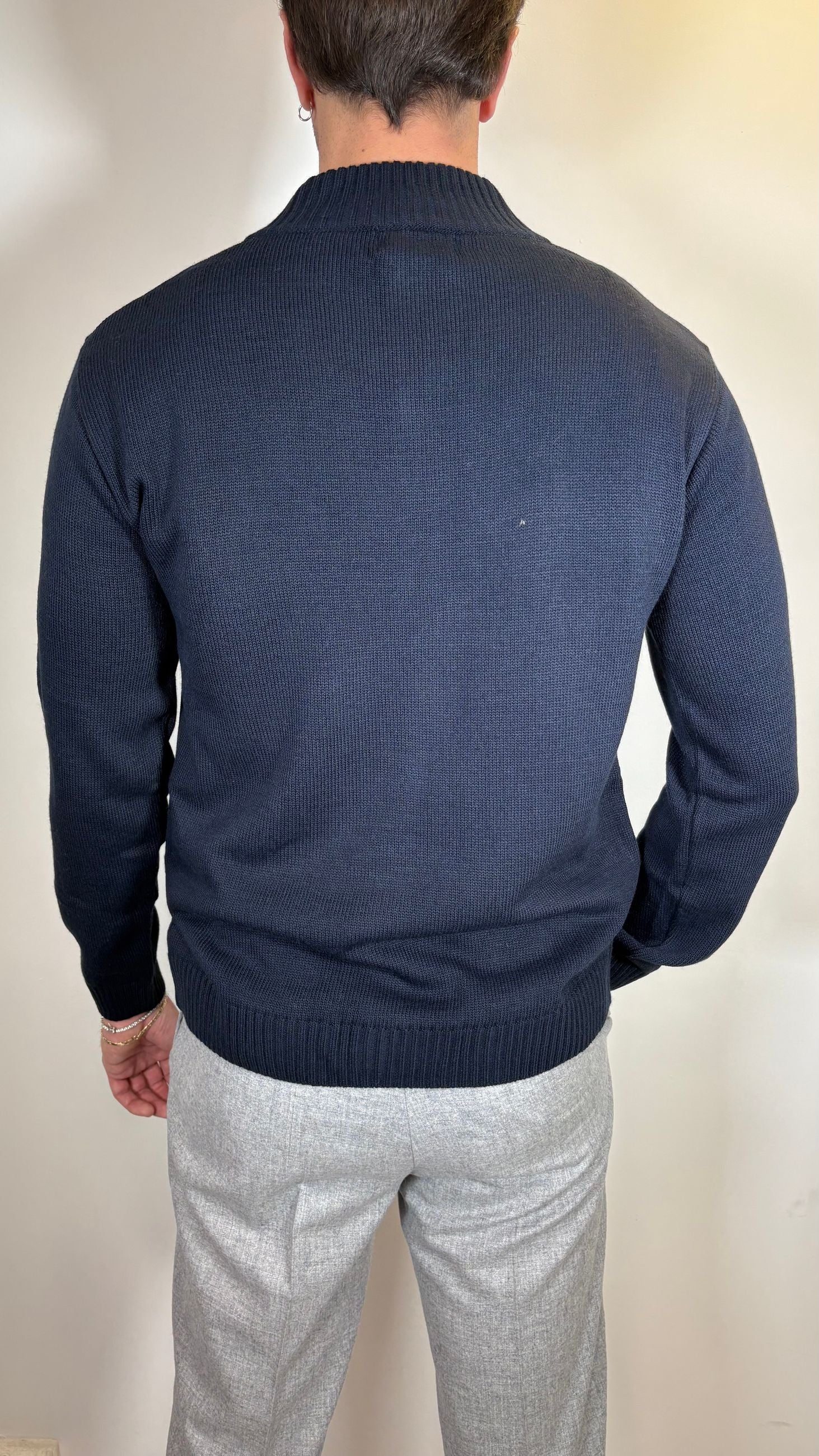 CARDIGAN CON TASCHE A PATTA BLU- ALESSANDRO GILLES