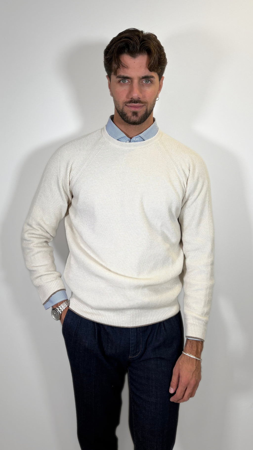 MAGLIA COSTA INGLESE CASHMERE BLAND - ANTONIO FUSARO