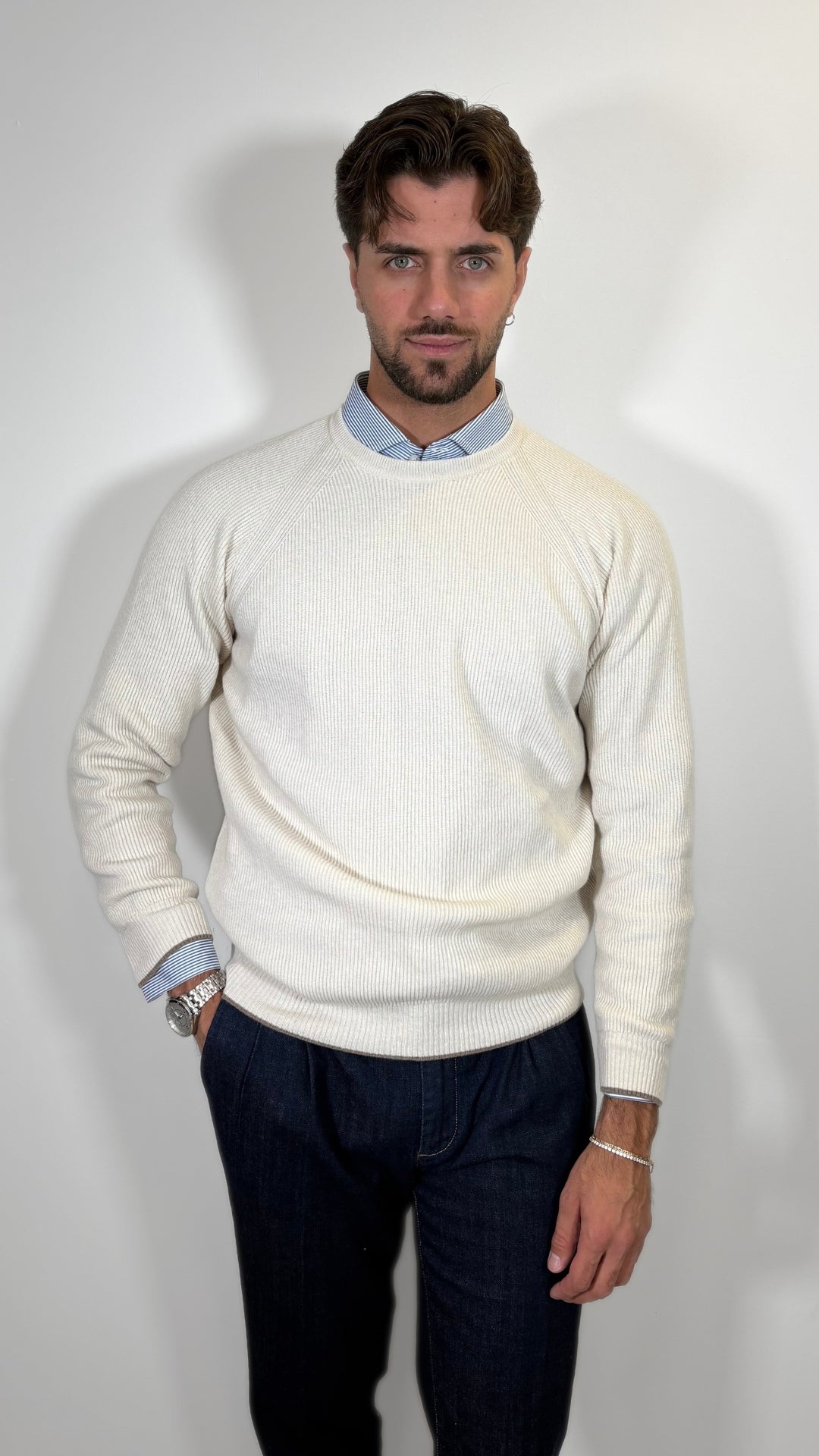 MAGLIA COSTA INGLESE CASHMERE BLAND - ANTONIO FUSARO