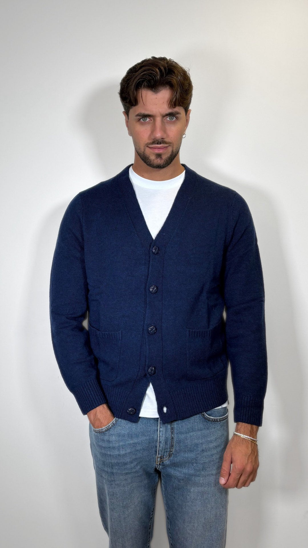 CARDIGAN UOMO IN MISTO LANA CON BOTTONI - ANTONIO FUSARO