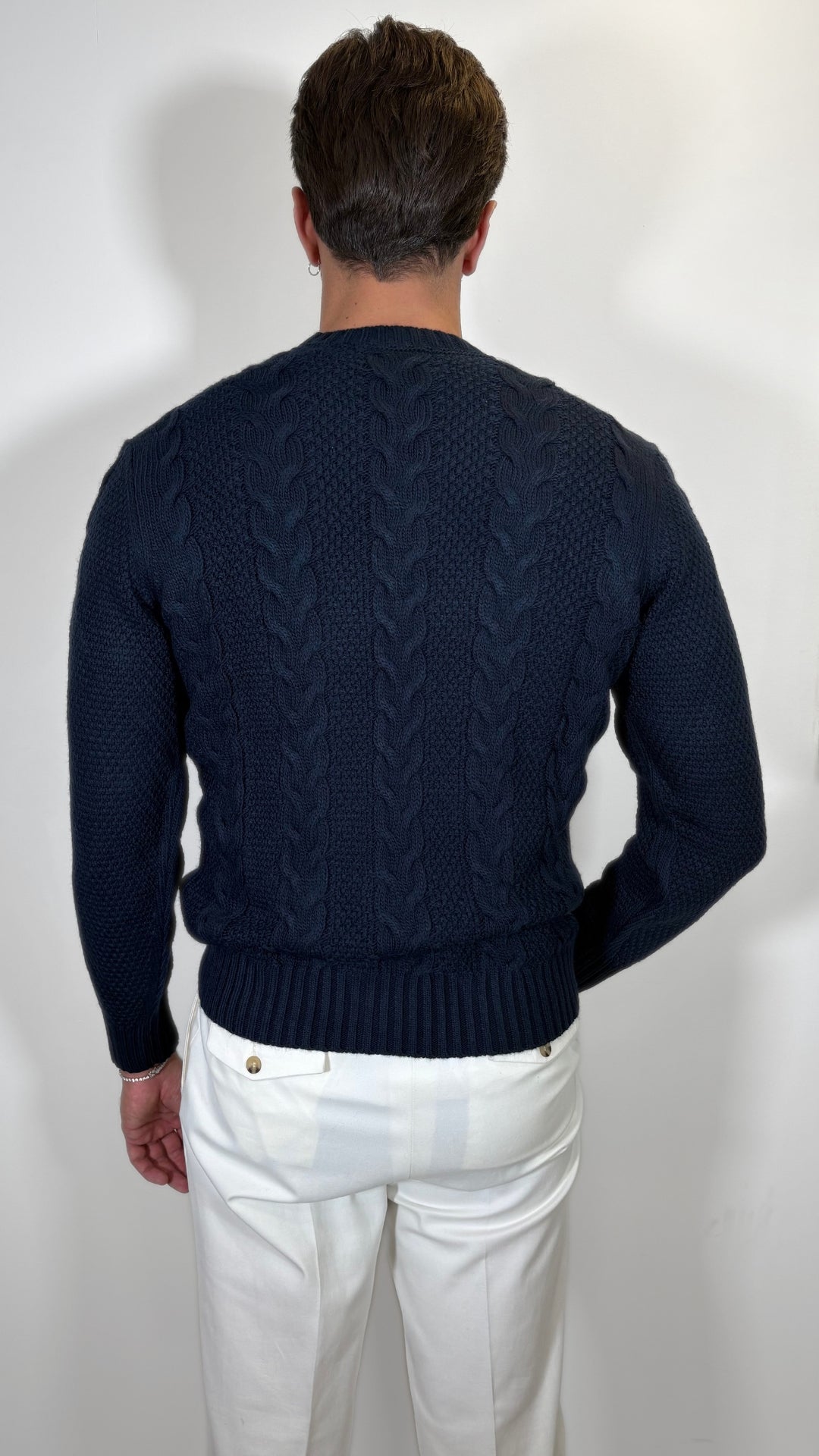 MAGLIONE UOMO TRECCIA IN MISTO LANA- ANTONIO FUSARO