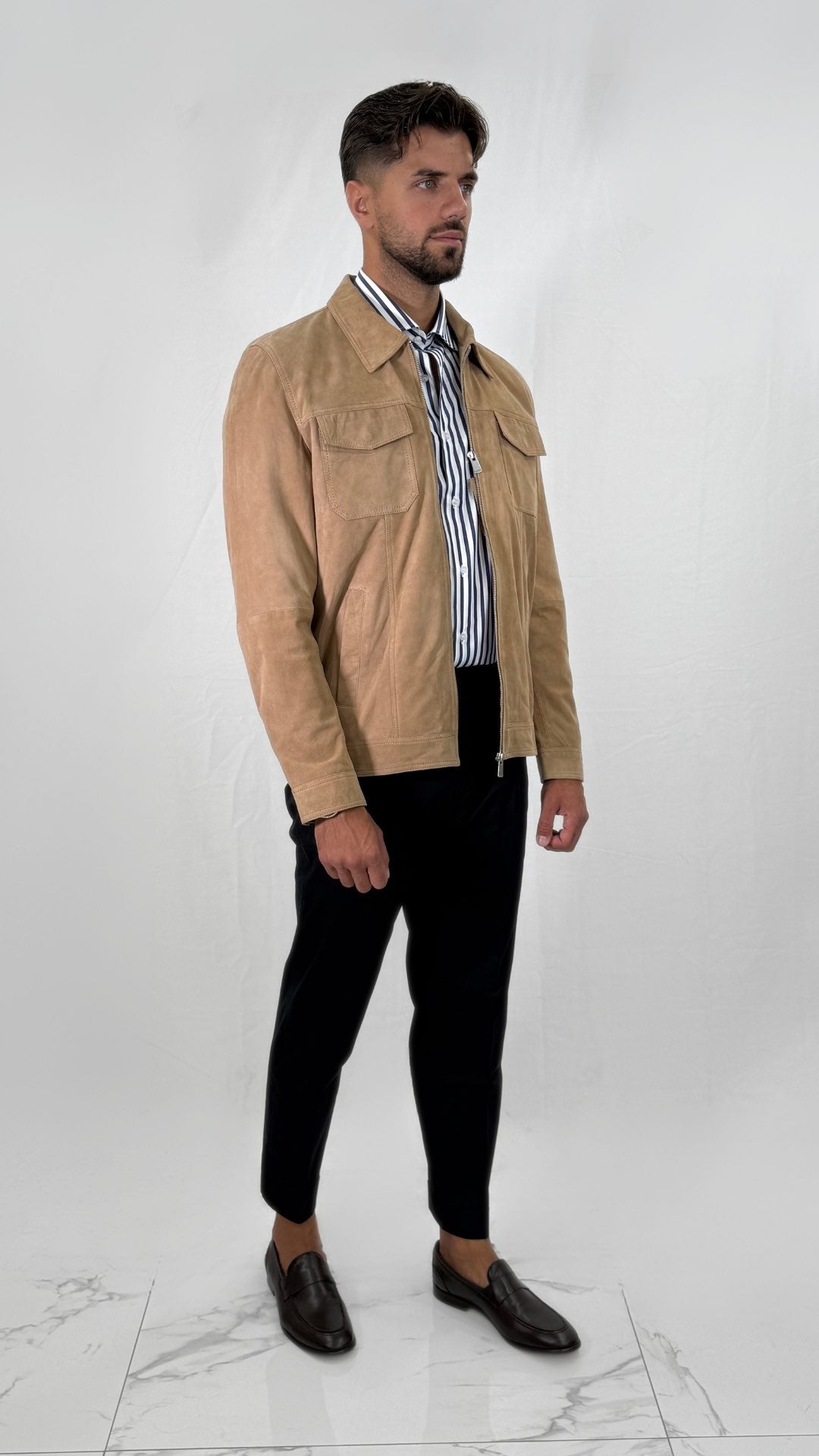 GIUBBINO ZIP CAMOSCIO - ANTONIO FUSARO