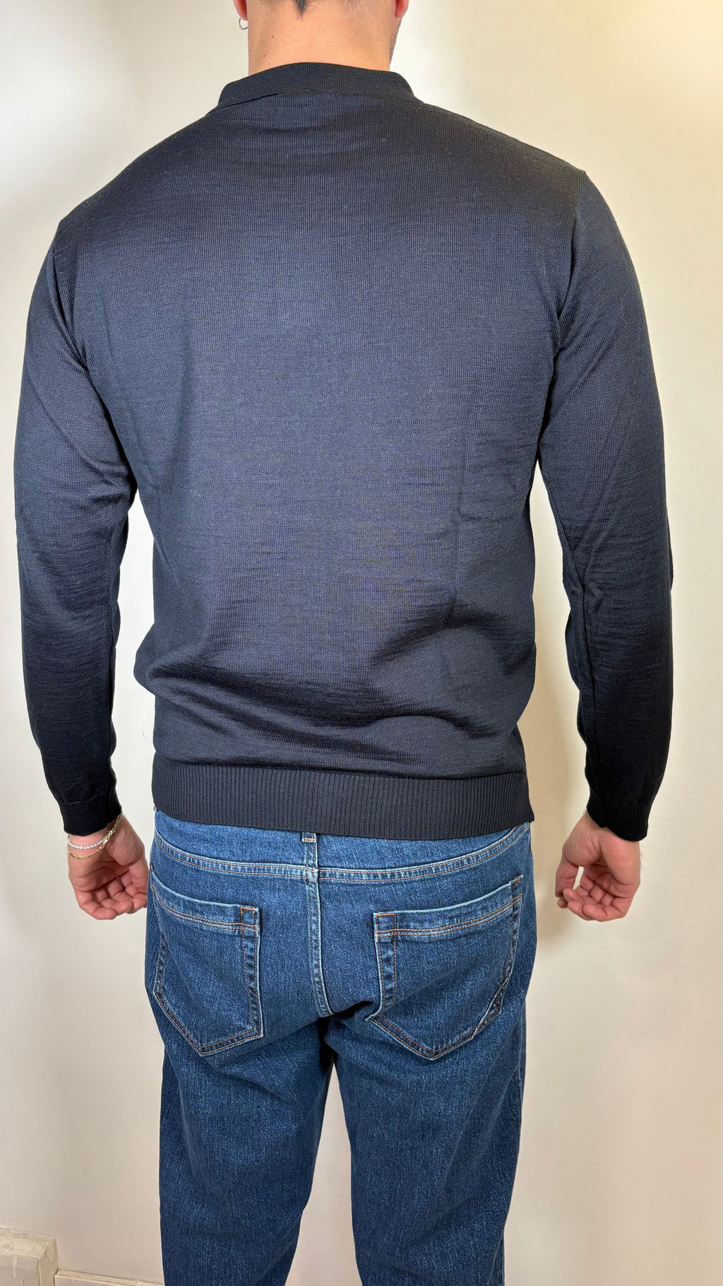 POLO IN LANA BLU- ALESSANDRO GILLES