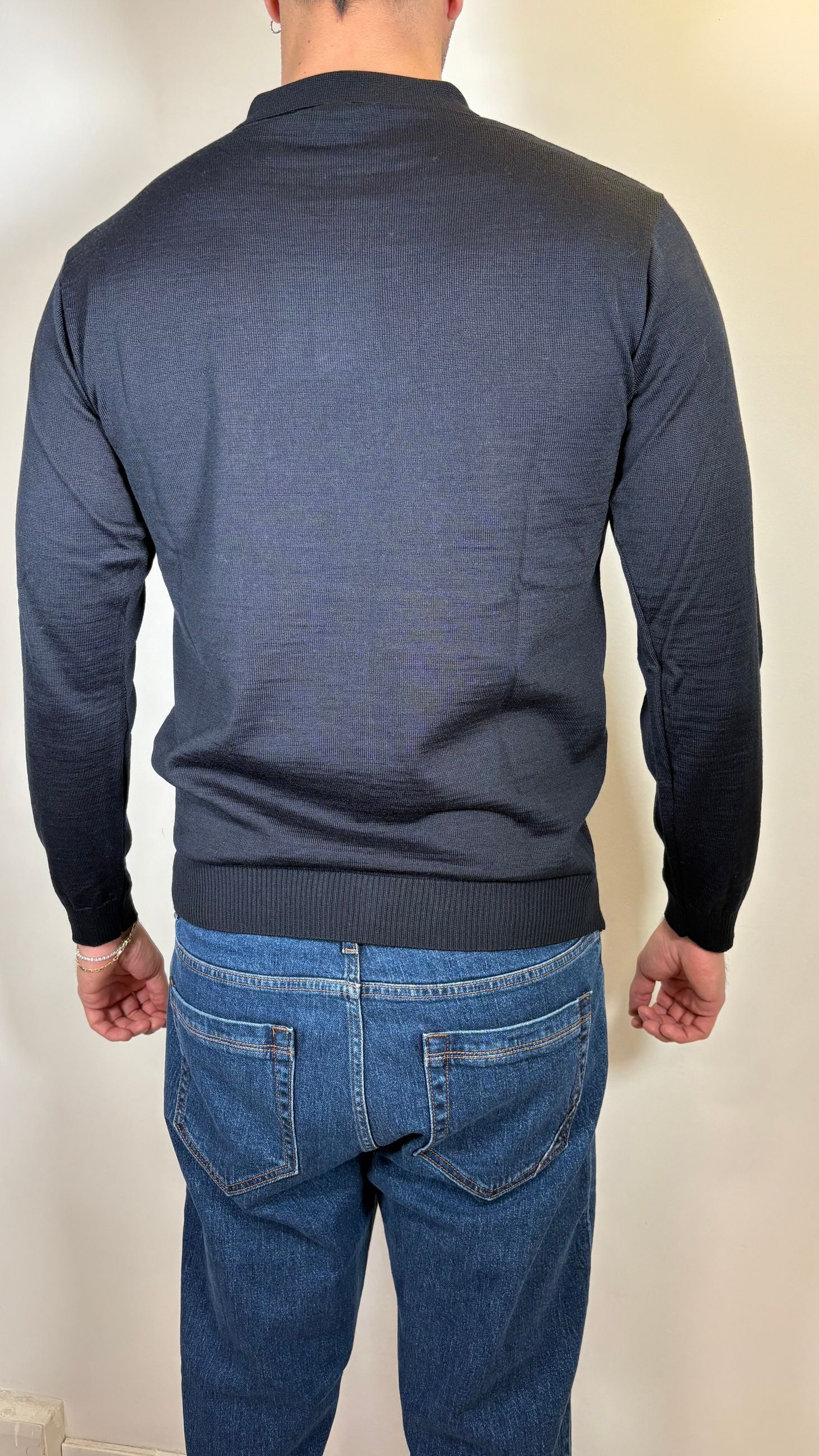 POLO IN LANA BLU- ALESSANDRO GILLES