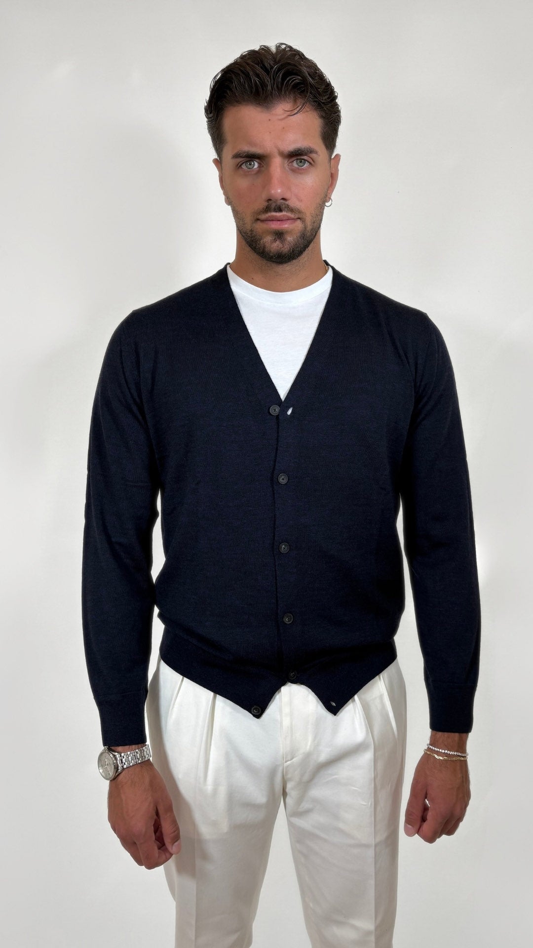 CARDIGAN IN LANA MERINOS  - OFFICINA FILATI