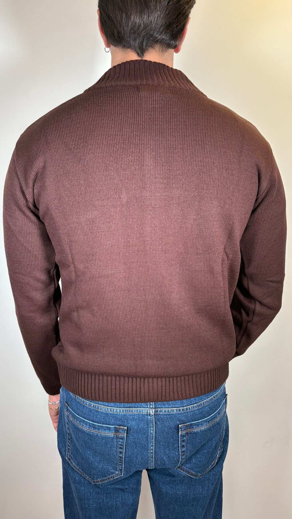 CARDIGAN CON TASCHE A PATTA MARRONE- ALESSANDRO GILLES