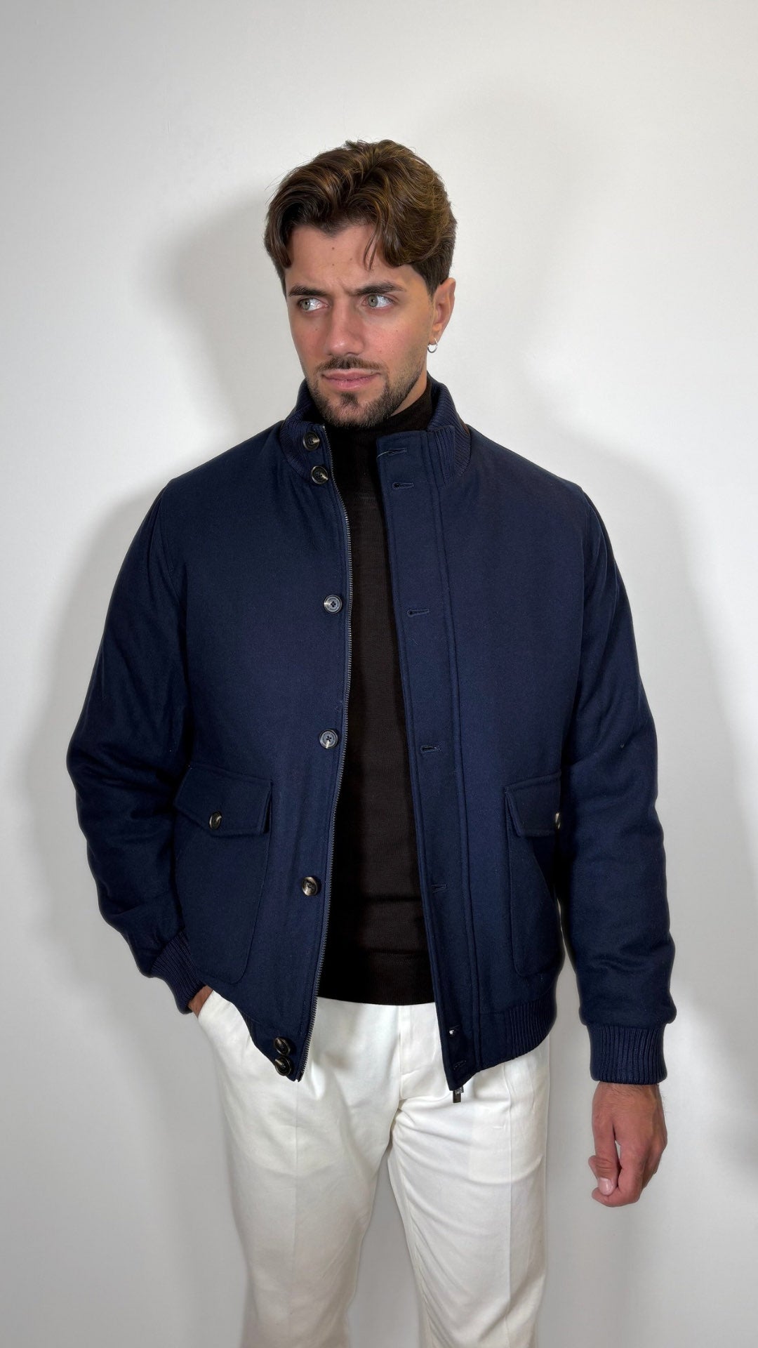 GIUBBINO BOMBER IN MISTO LANA - ANTONIO FUSARO