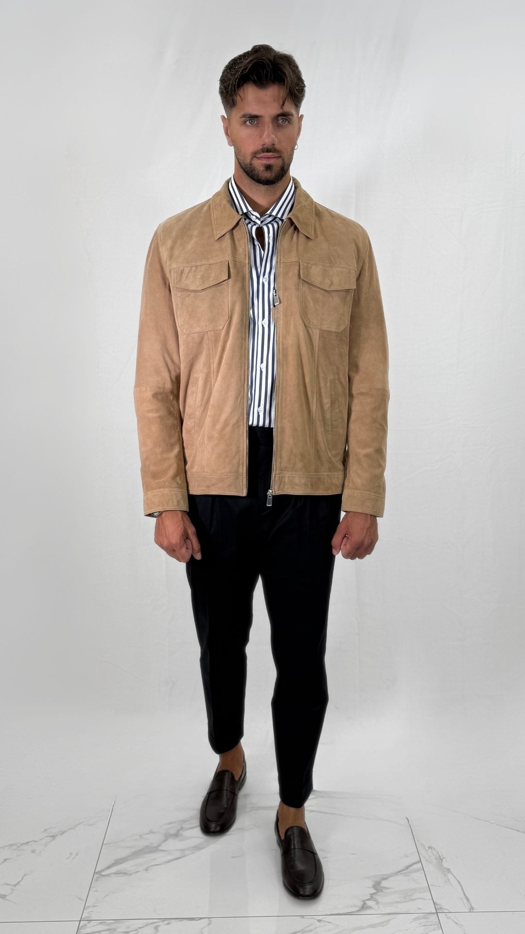 GIUBBINO ZIP CAMOSCIO - ANTONIO FUSARO