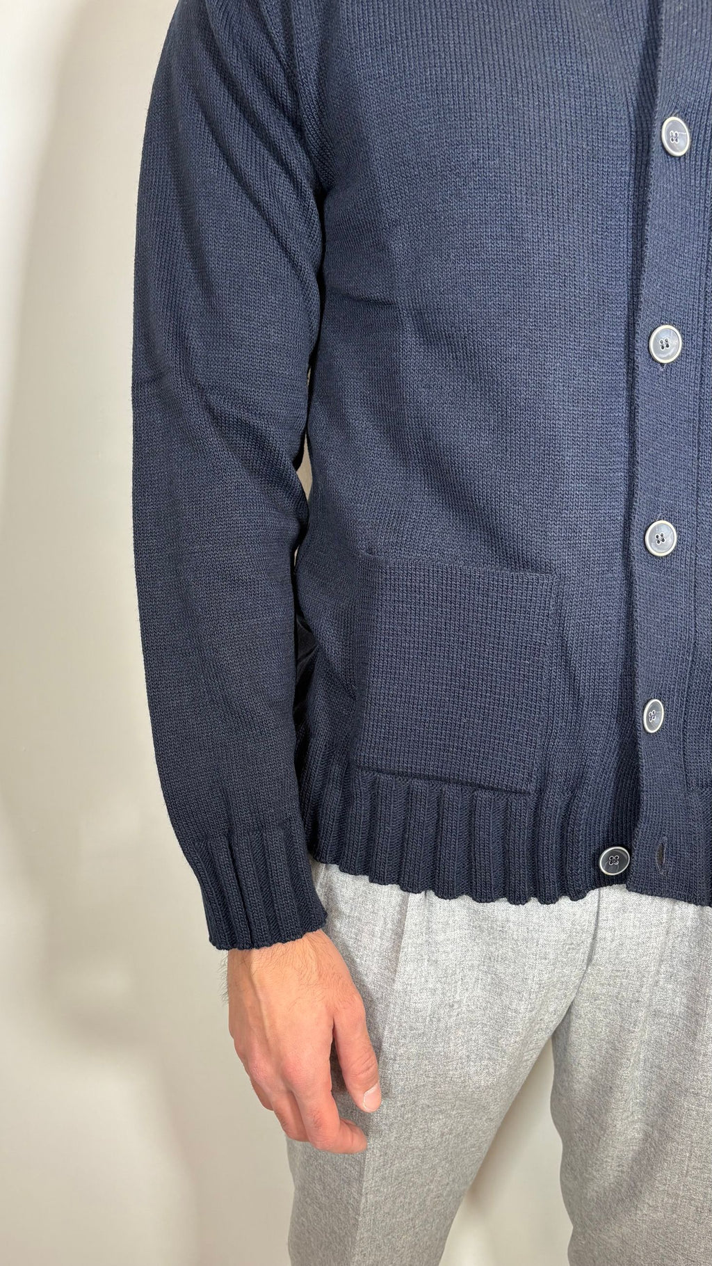 CARDIGAN CON TASCHE FRONTALI BLU - ALESSANDRO GILLES