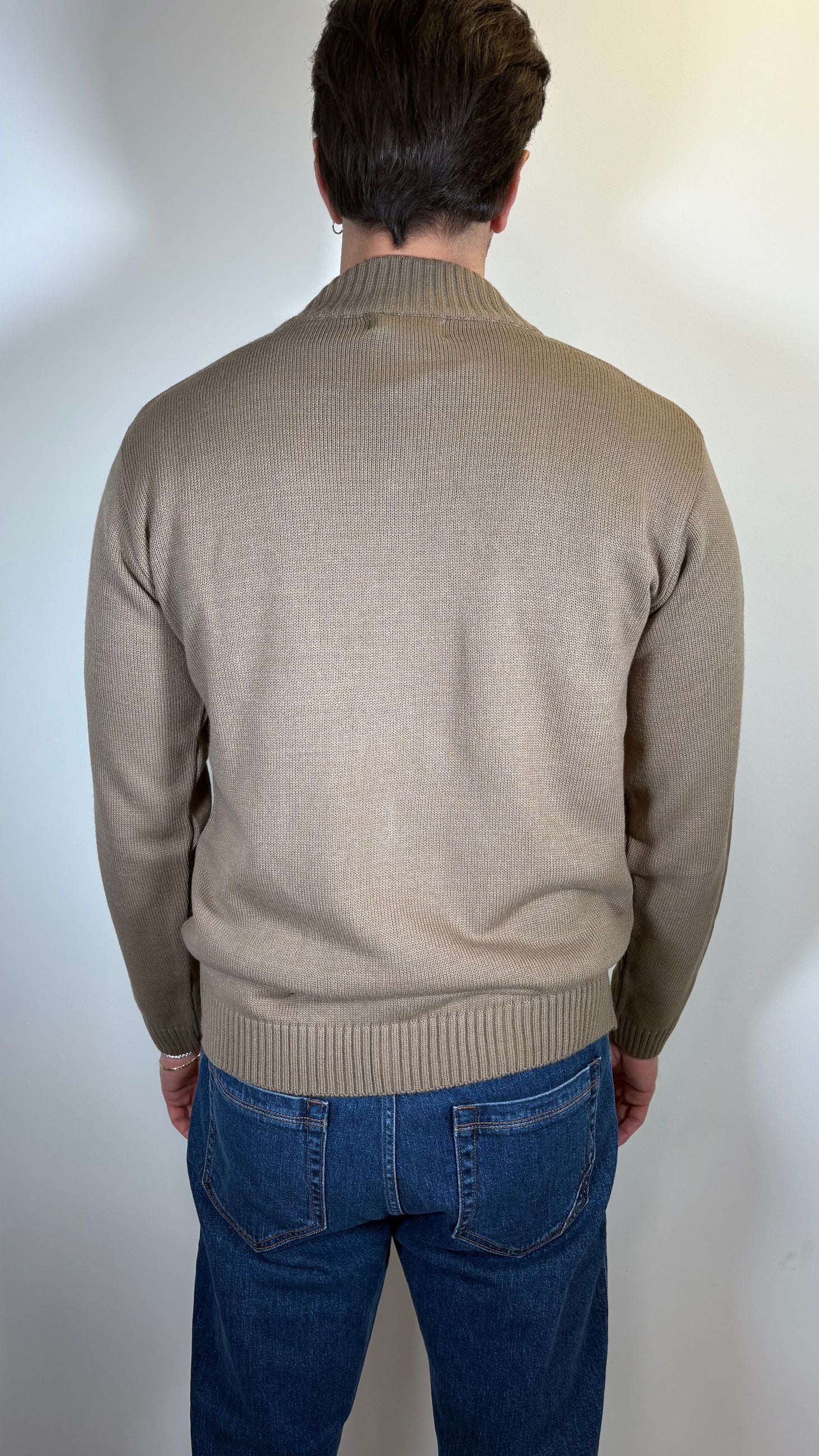 CARDIGAN CON TASCHE A PATTA BEIGE- ALESSANDRO GILLES