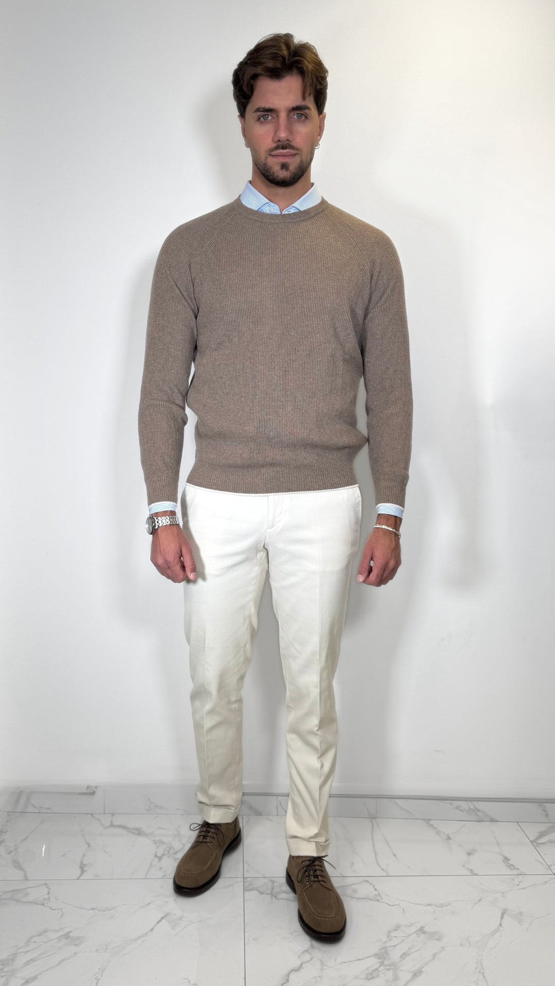 PANTALONE IN TWILL COTONE - ANTONIO FUSARO