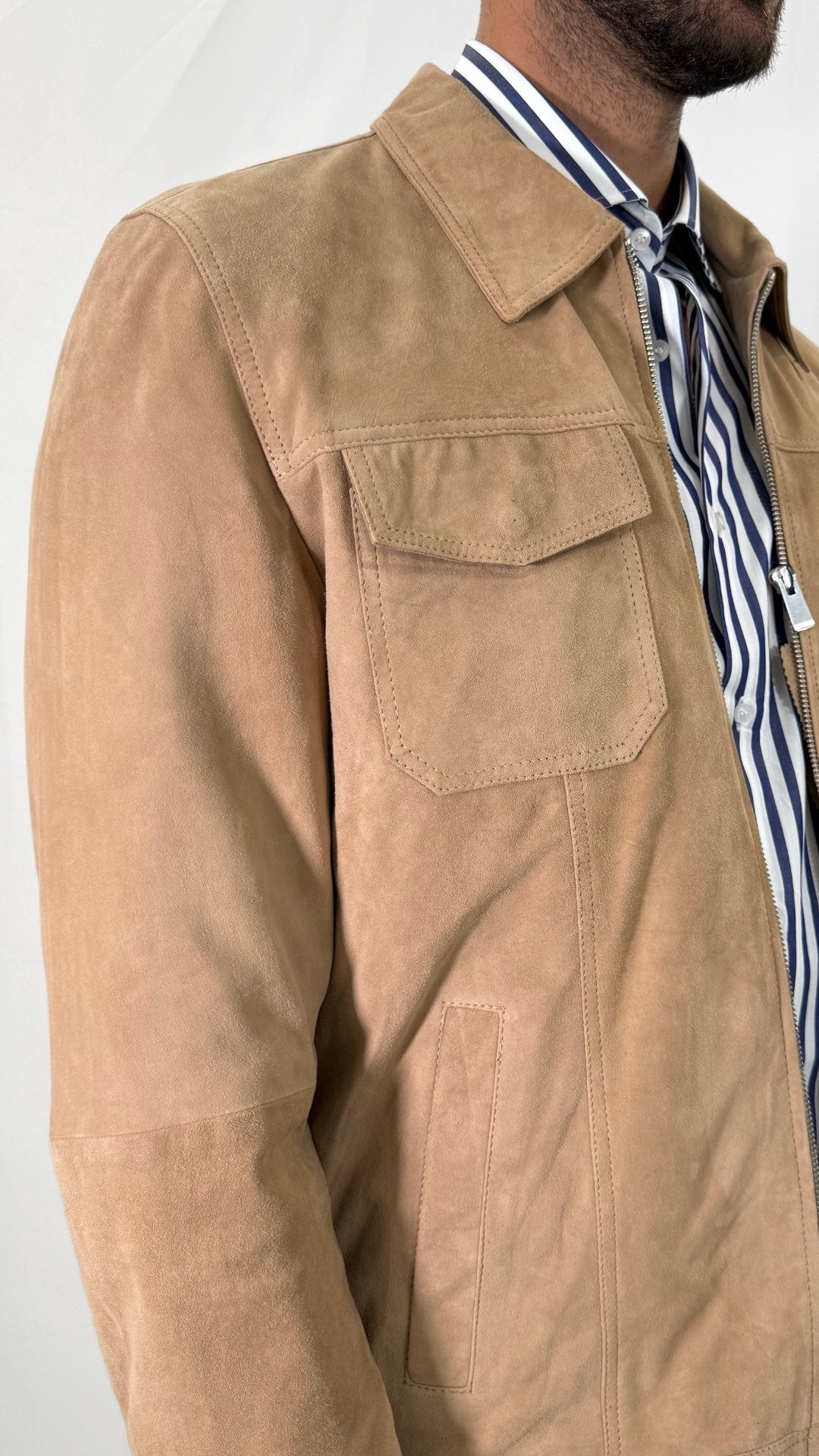 GIUBBINO ZIP CAMOSCIO - ANTONIO FUSARO