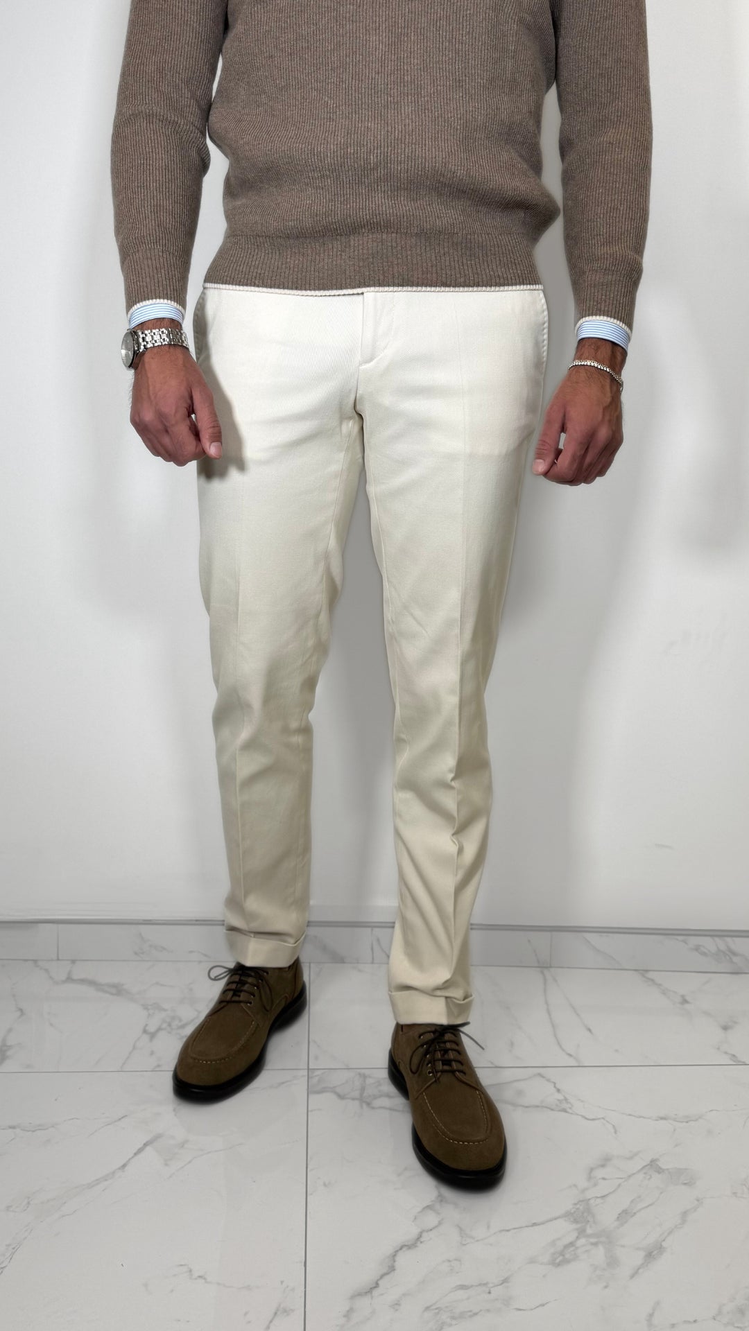 PANTALONE IN TWILL COTONE - ANTONIO FUSARO