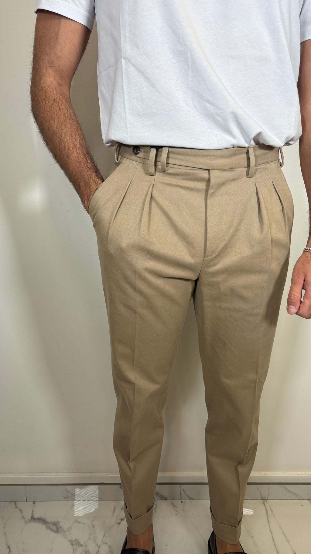 PANTALONE 2 PINCES BEIGE - ALESSANDRO GILLES