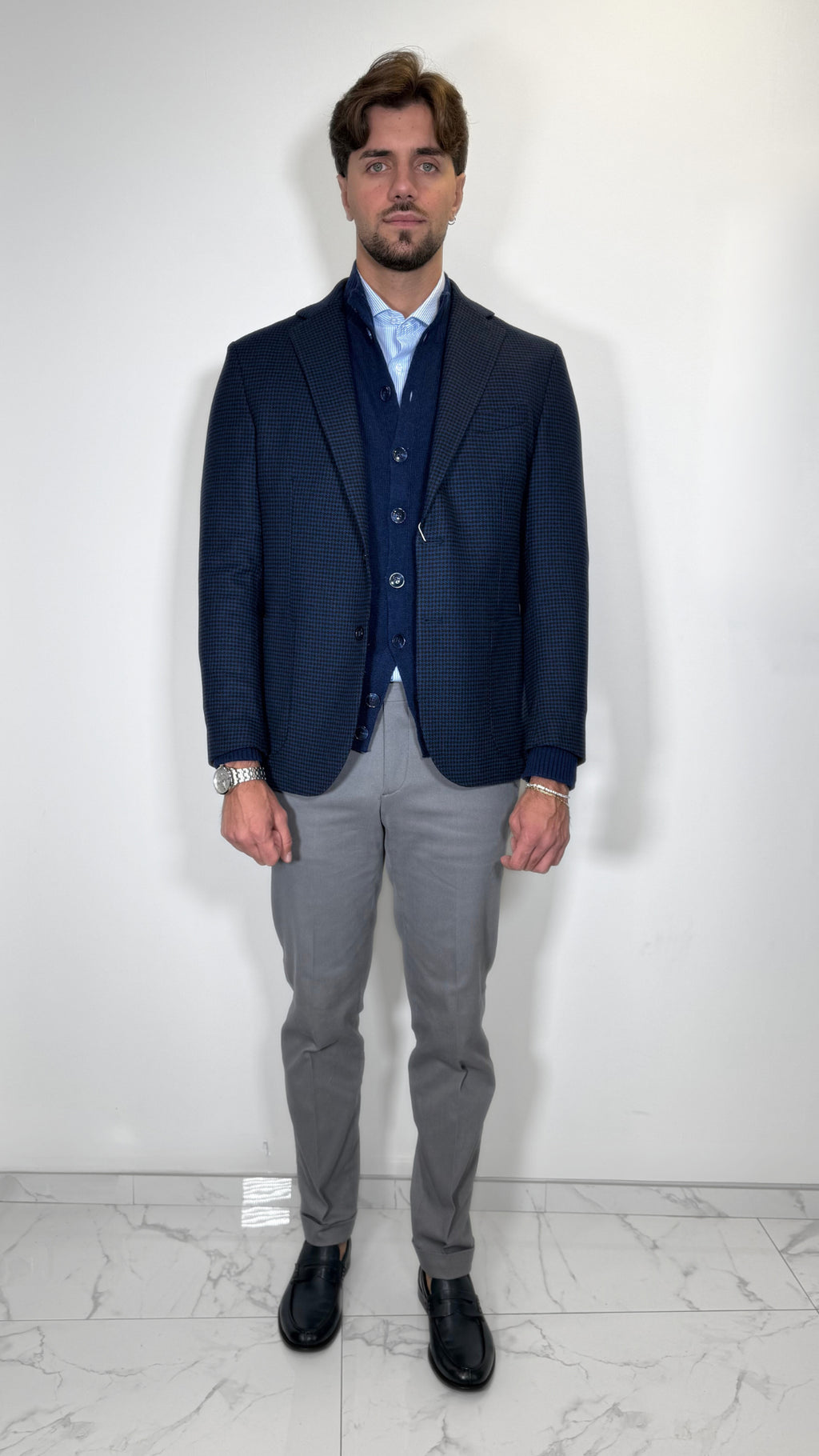 GIACCA IN LANA PIE DE POUL - ANTONIO FUSARO