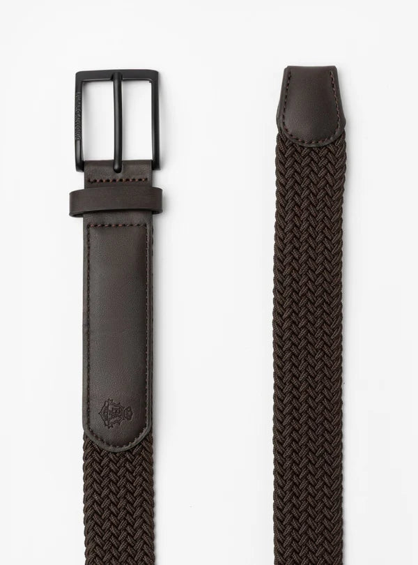 CINTURA INTRECCIATA ELASTICA CON DETTAGLIO IN PELLE - ANTONIO FUSARO