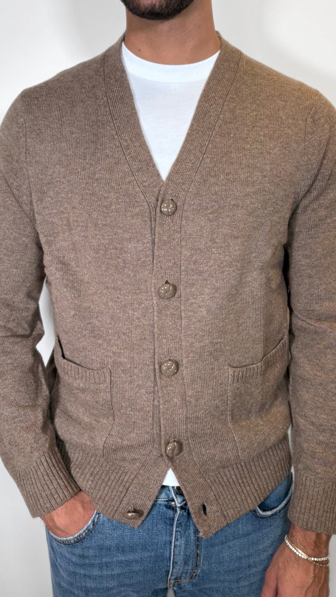 CARDIGAN UOMO IN MISTO LANA CON BOTTONI - ANTONIO FUSARO