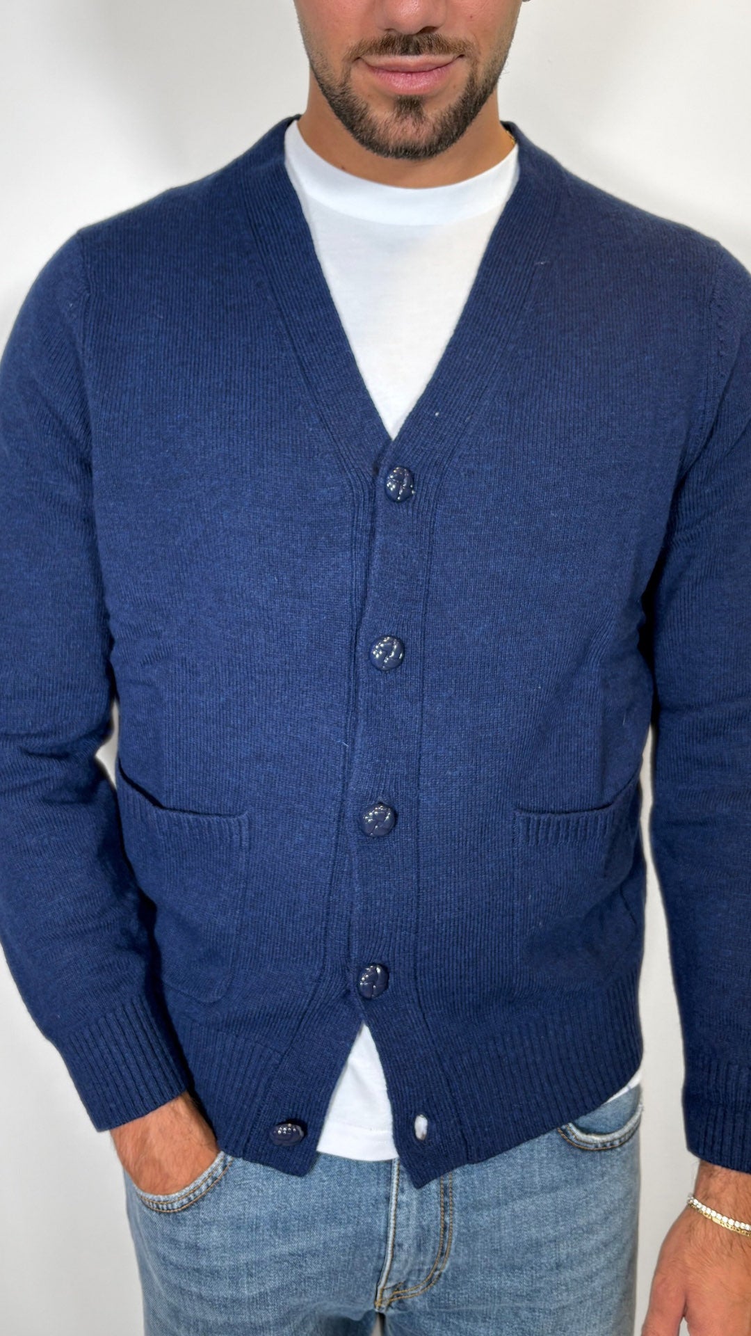 CARDIGAN UOMO IN MISTO LANA CON BOTTONI - ANTONIO FUSARO