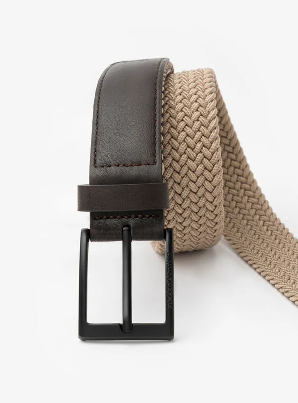 CINTURA INTRECCIATA ELASTICA CON DETTAGLIO IN PELLE - ANTONIO FUSARO