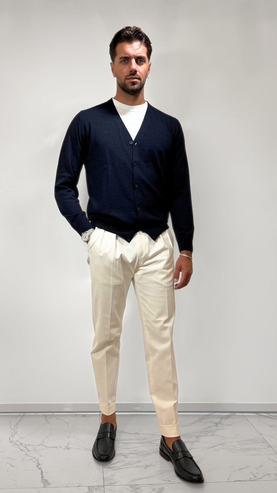 CARDIGAN IN LANA MERINOS  - OFFICINA FILATI