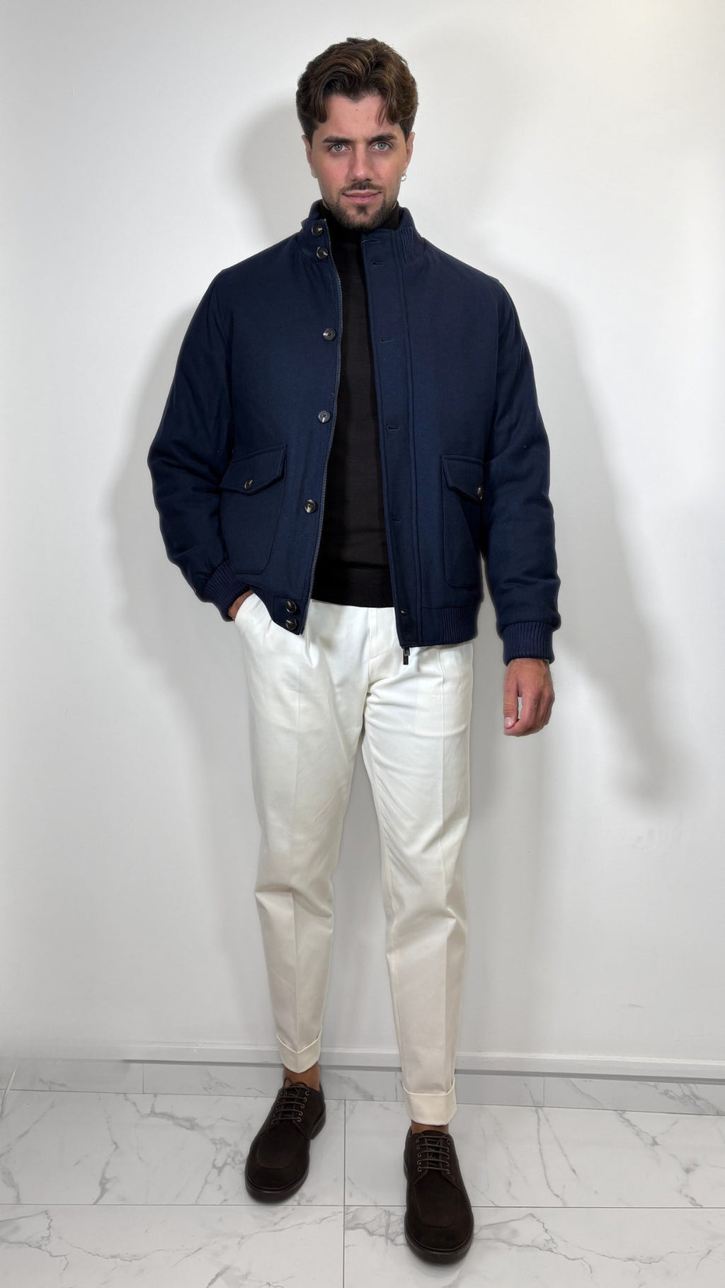 GIUBBINO BOMBER IN MISTO LANA - ANTONIO FUSARO