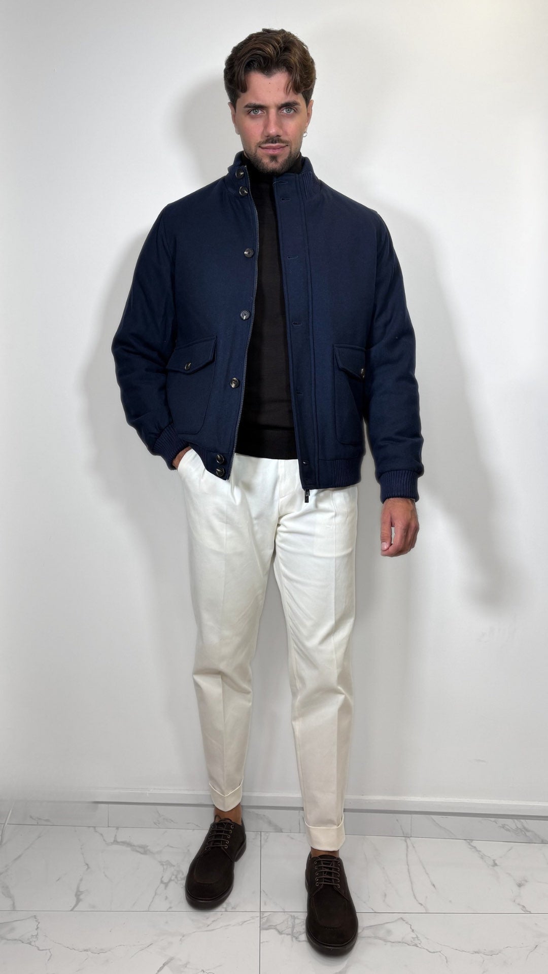 GIUBBINO BOMBER IN MISTO LANA - ANTONIO FUSARO