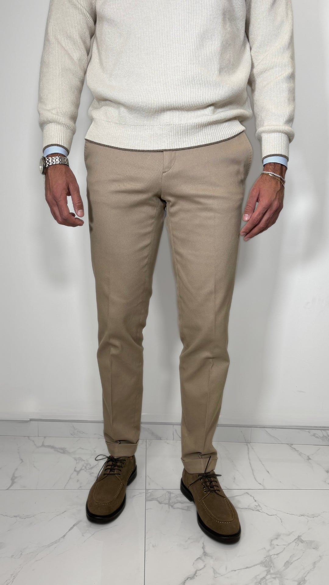 PANTALONE IN TWILL DI COTONE - ANTONIO FUSARO
