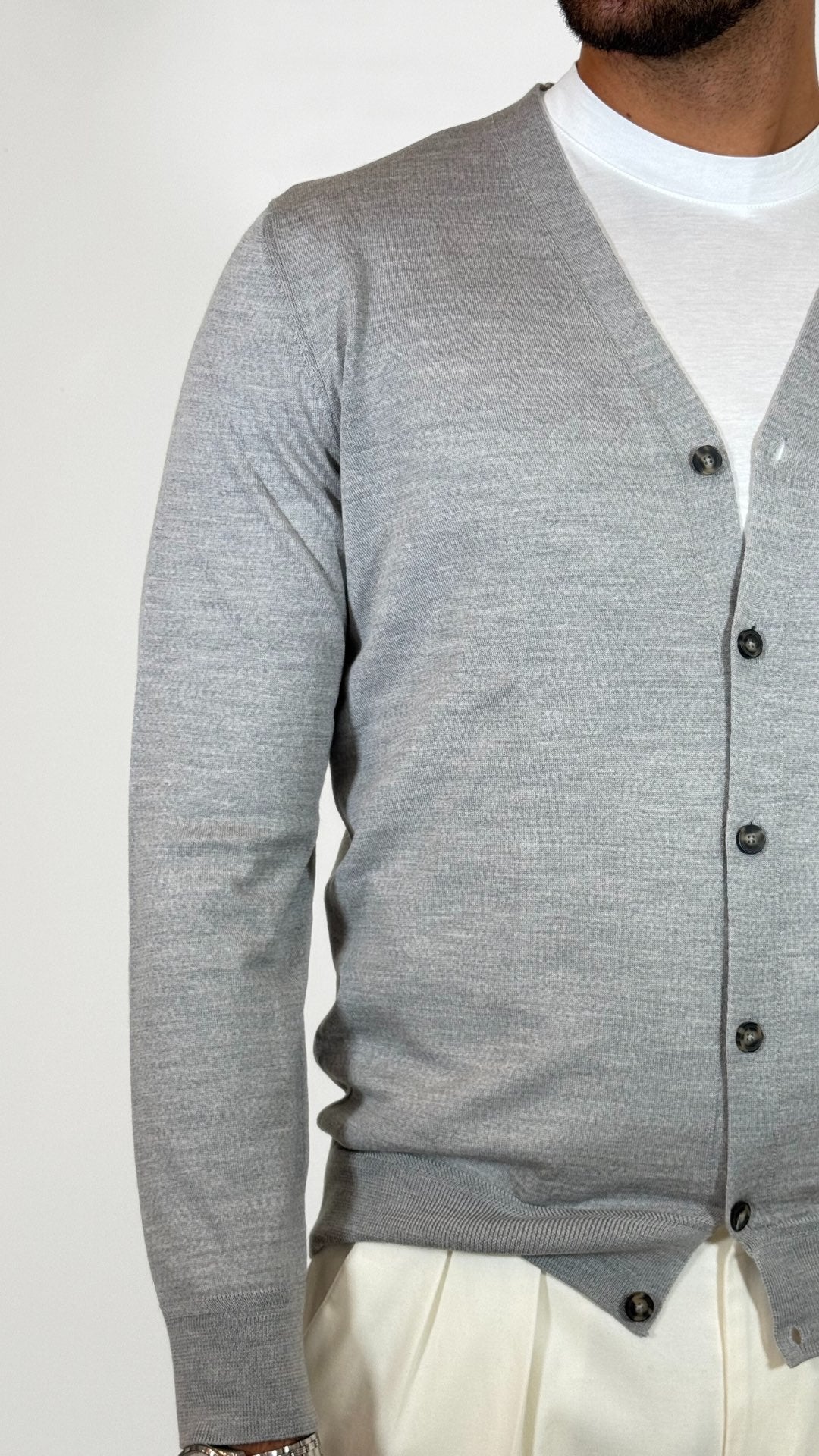 CARDIGAN IN LANA MERINOS- OFFICINA FILATI