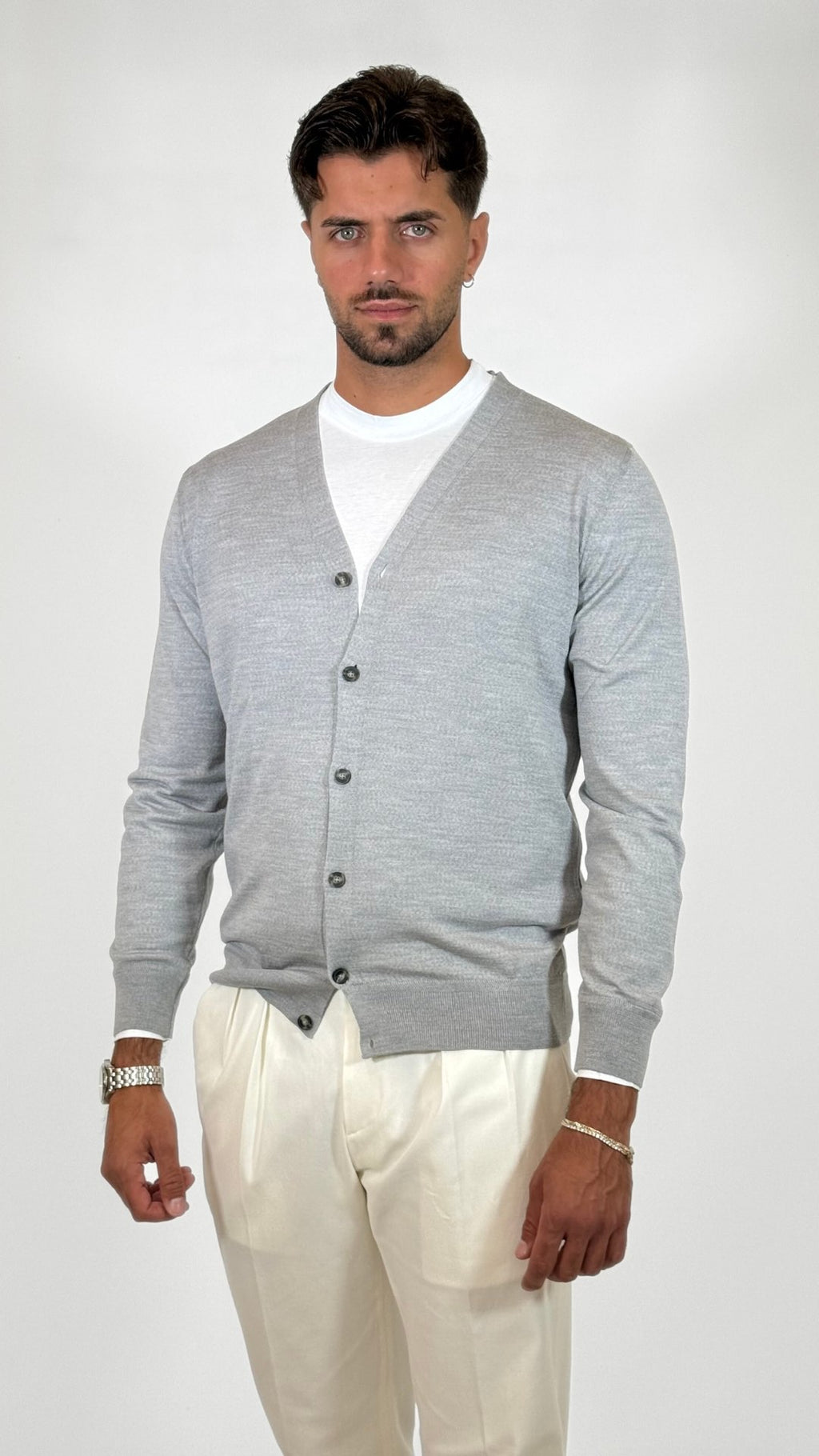 CARDIGAN IN LANA MERINOS- OFFICINA FILATI