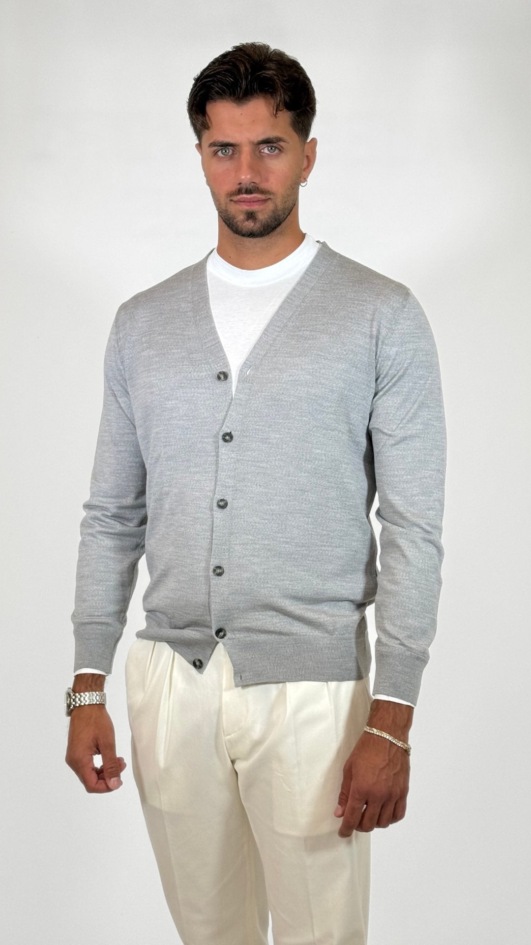 CARDIGAN IN LANA MERINOS- OFFICINA FILATI