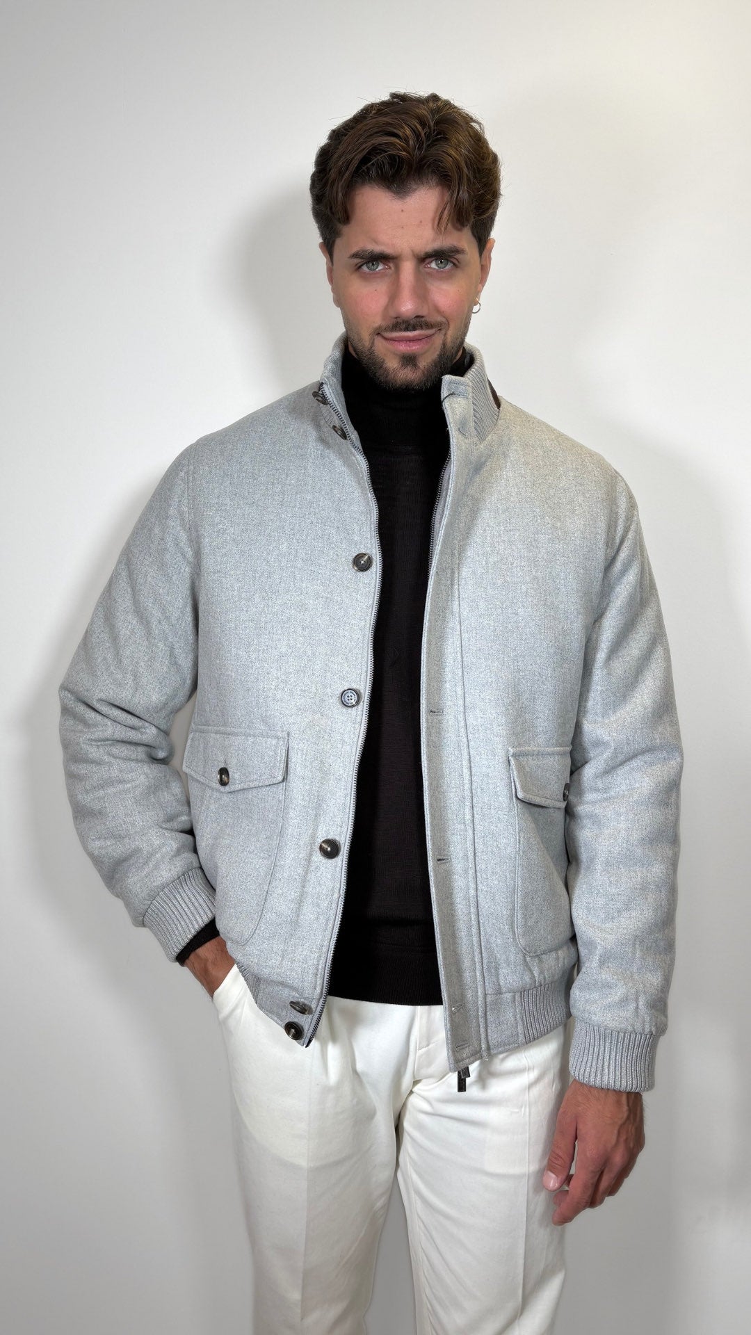GIUBBINO BOMBER IN MISTO LANA - ANTONIO FUSARO