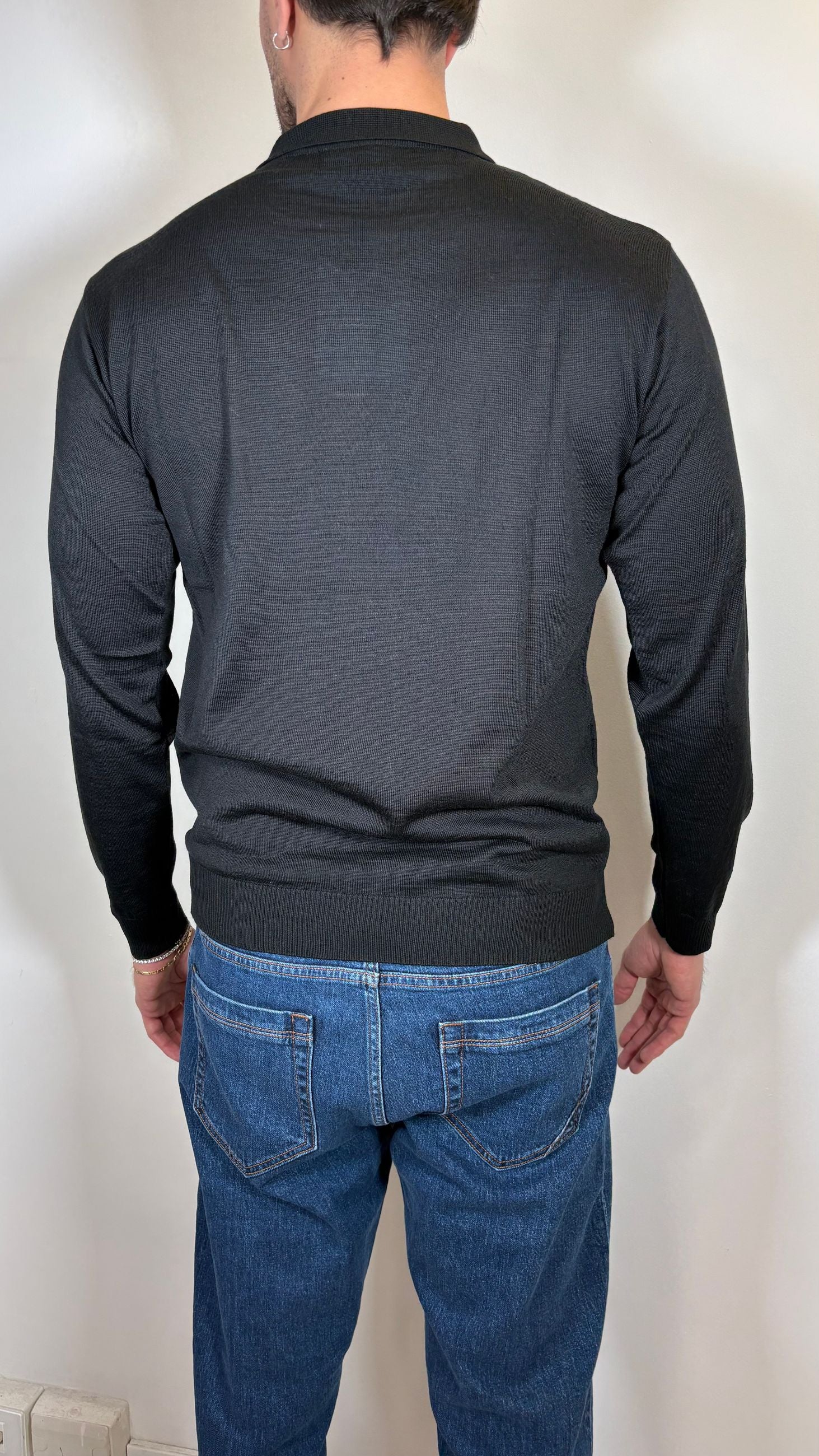 POLO IN LANA NERA - ALESSANDRO GILLES