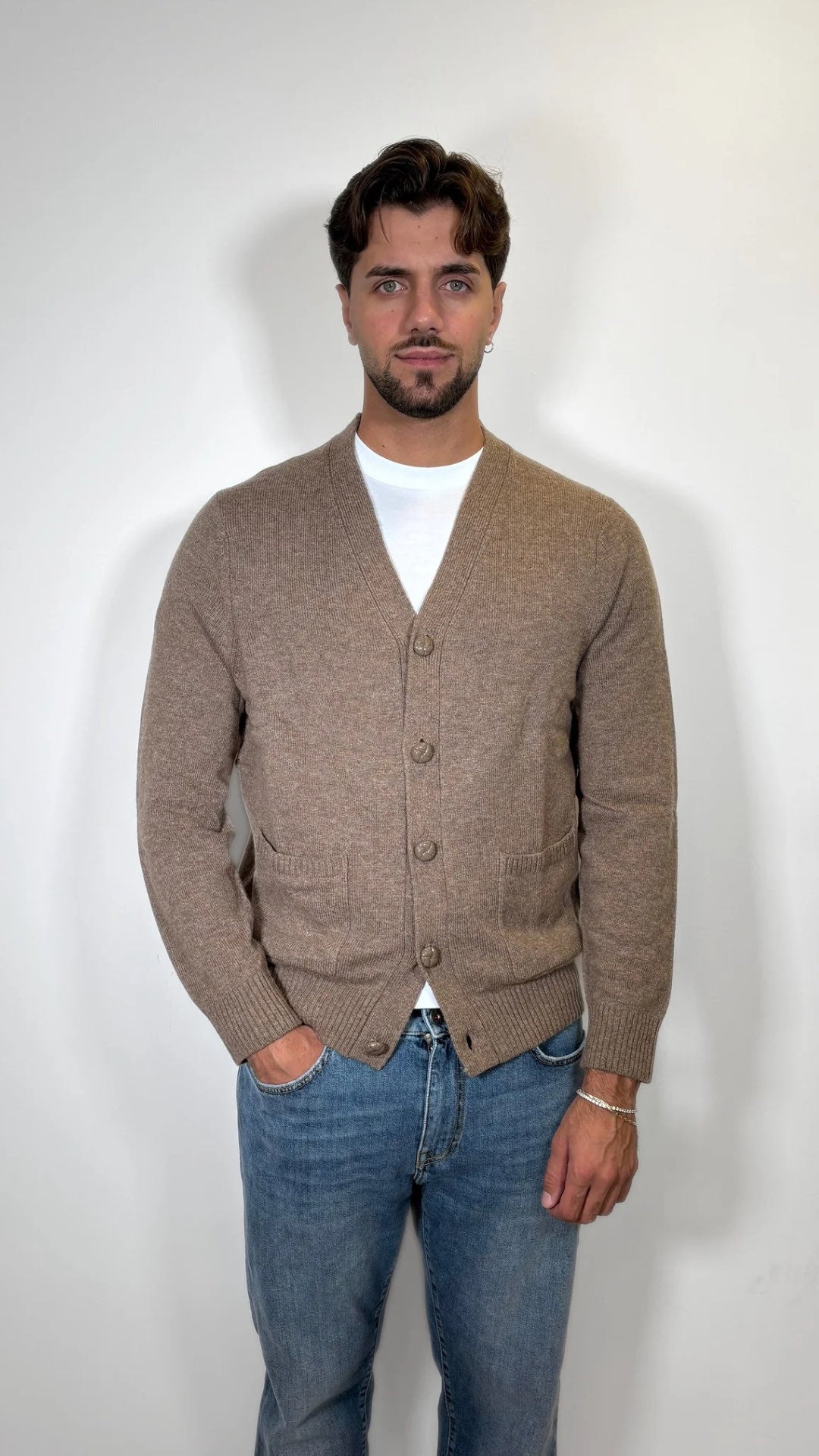 CARDIGAN UOMO IN MISTO LANA CON BOTTONI - ANTONIO FUSARO