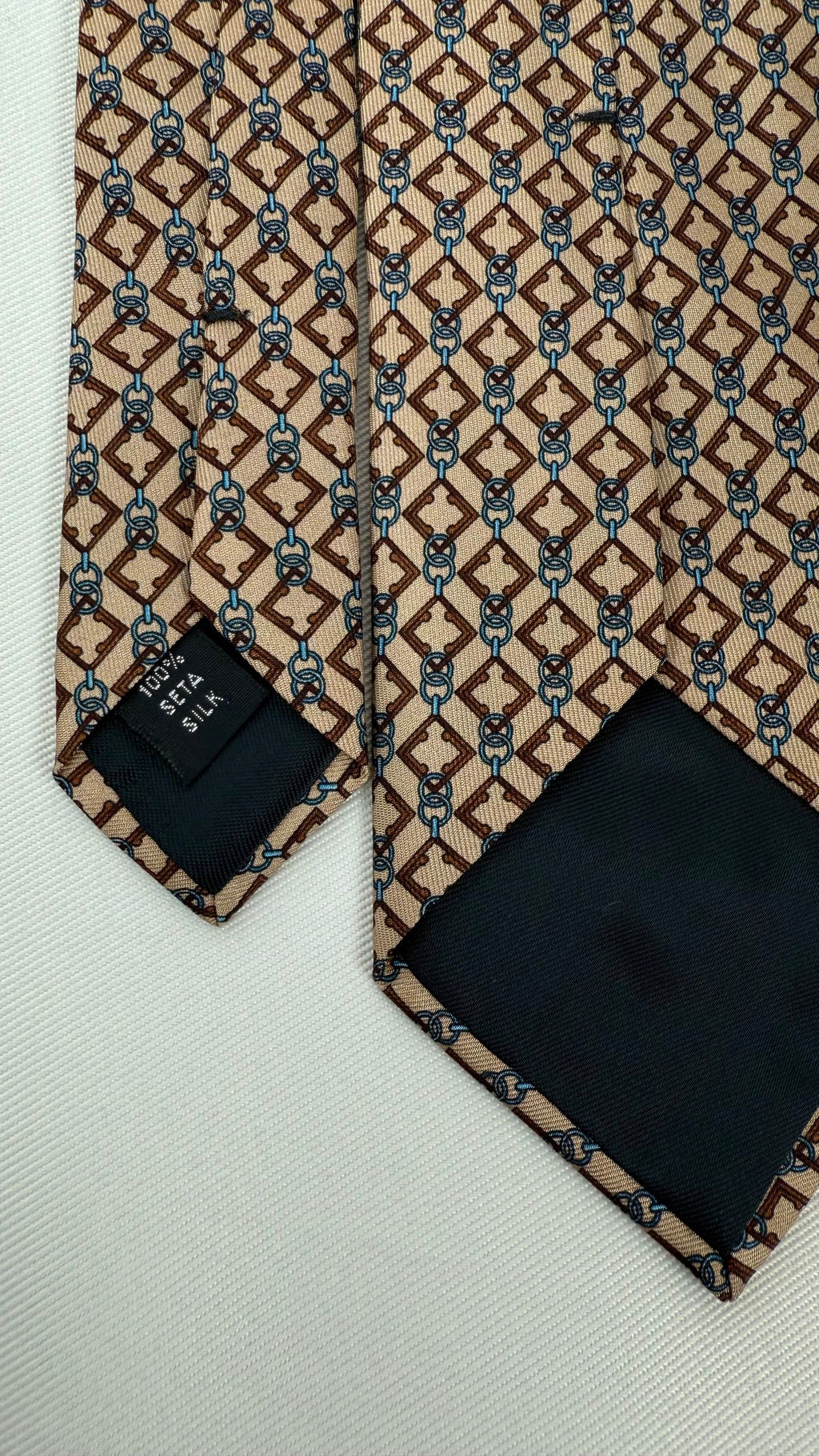 CRAVATTA SARTORIALE IN SETA BEIGE- UMBERTO FORNARI