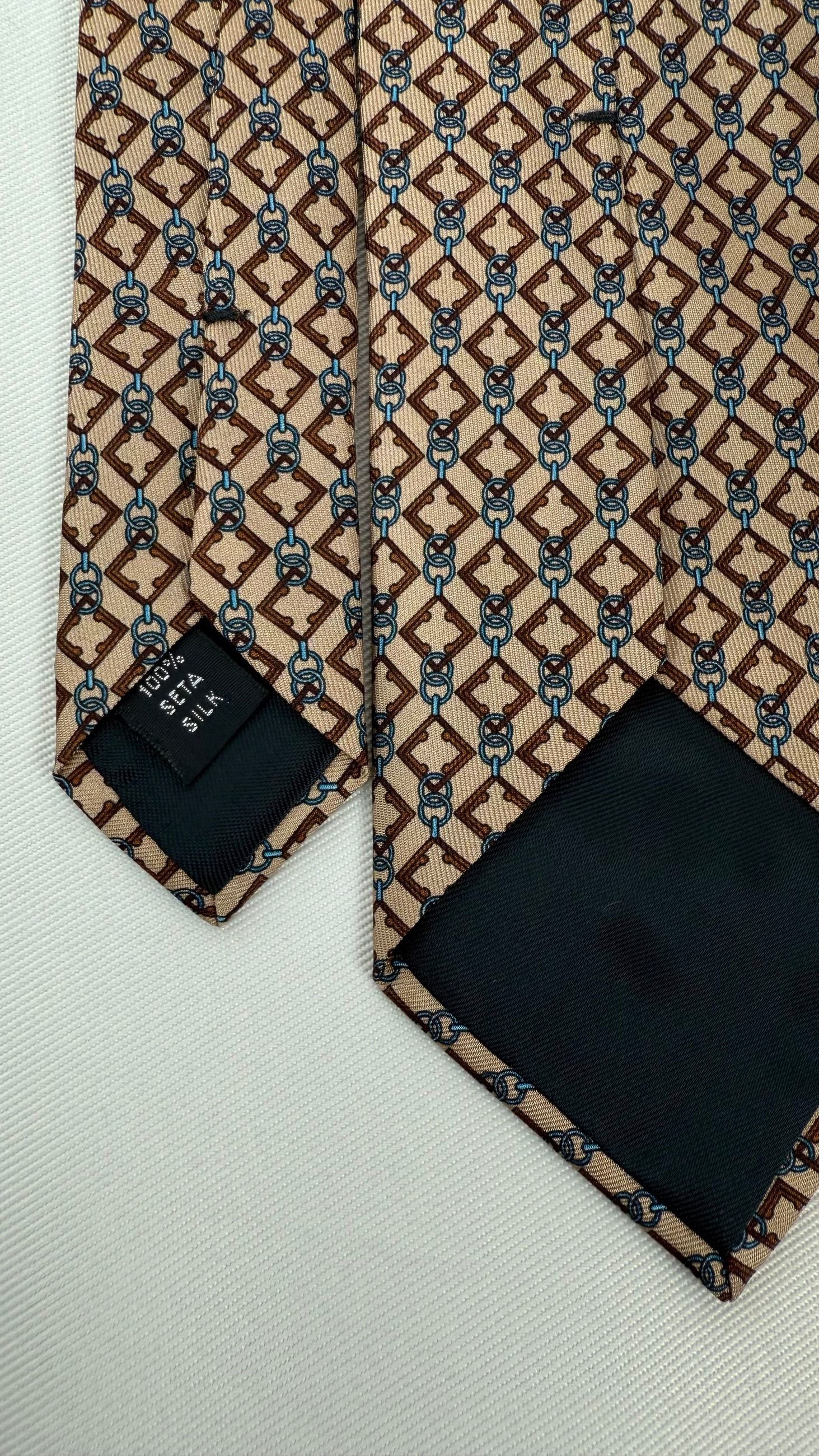 CRAVATTA SARTORIALE IN SETA BEIGE- UMBERTO FORNARI