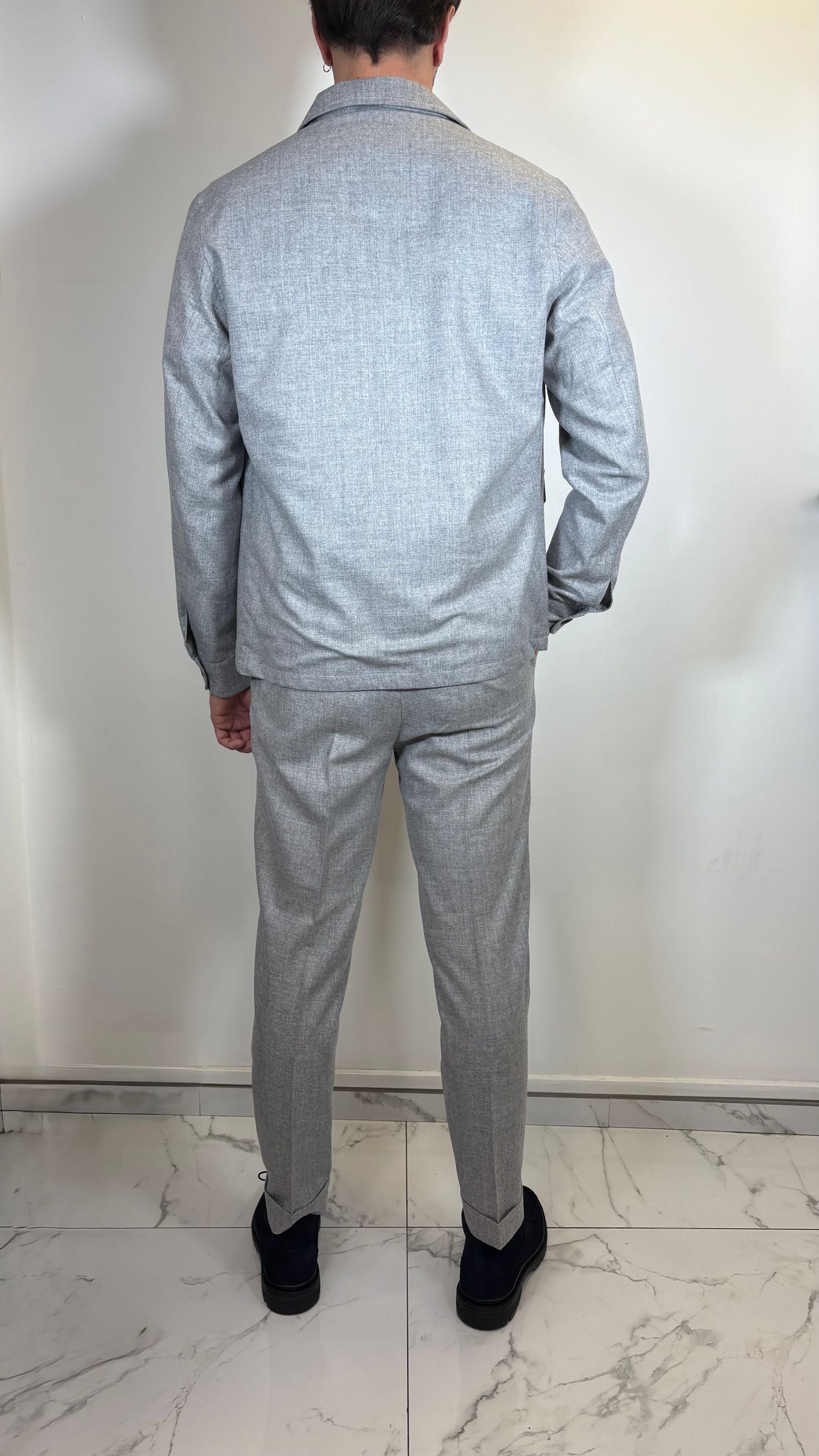 PANTALONE IN FLANELLA DI LANA 2 PINCES GRIGIO- ALESSANDRO GILLES