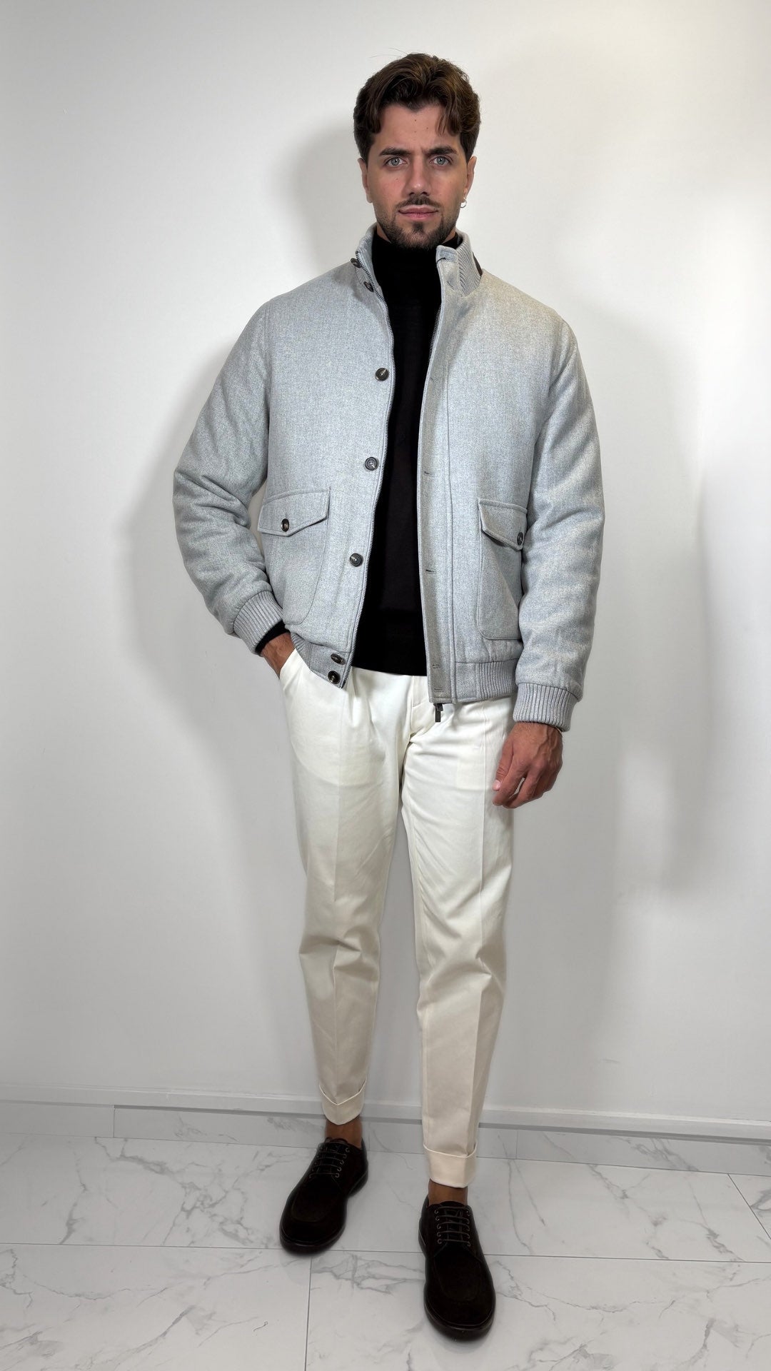 GIUBBINO BOMBER IN MISTO LANA - ANTONIO FUSARO